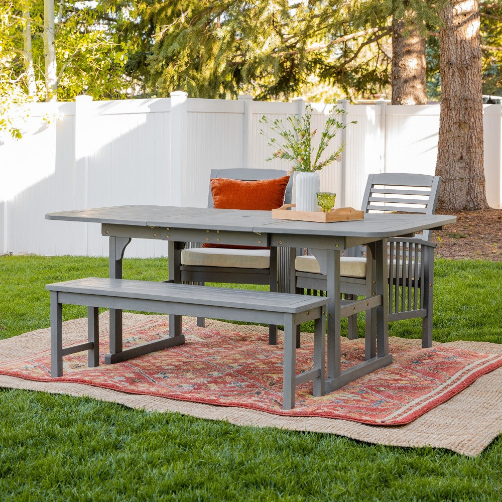 4-Piece Classic Outdoor Patio Dining Set - Gray Wash