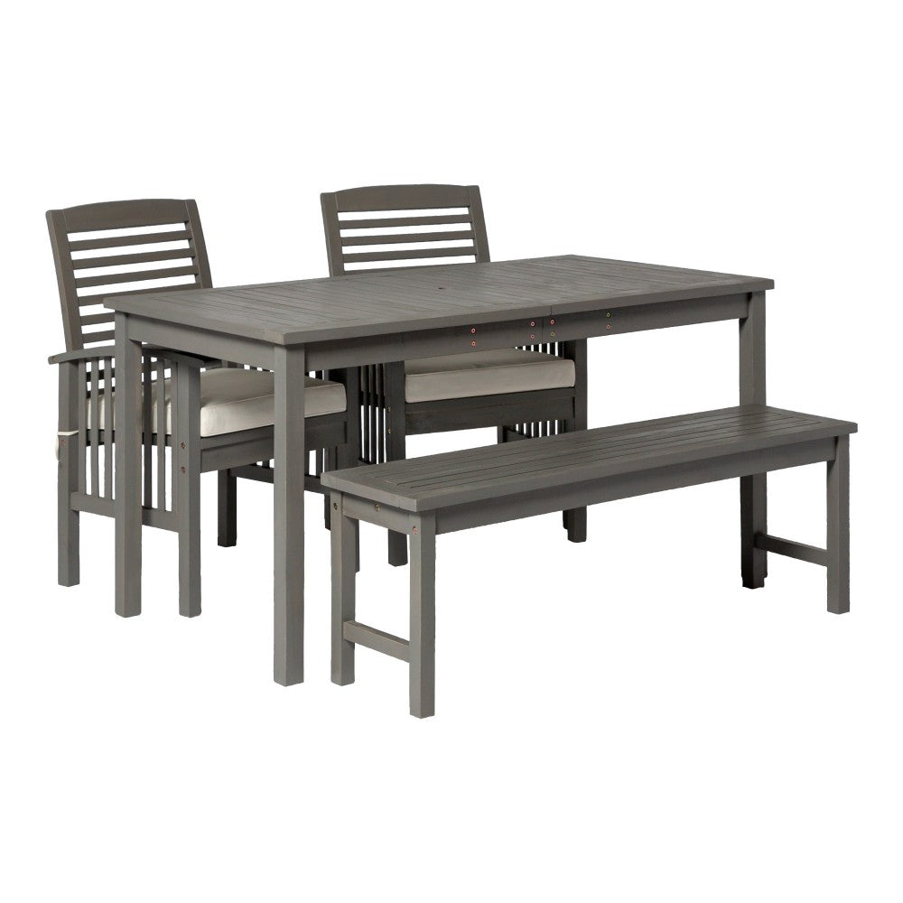 4-Piece Simple Outdoor Patio Dining Set - Gray Wash