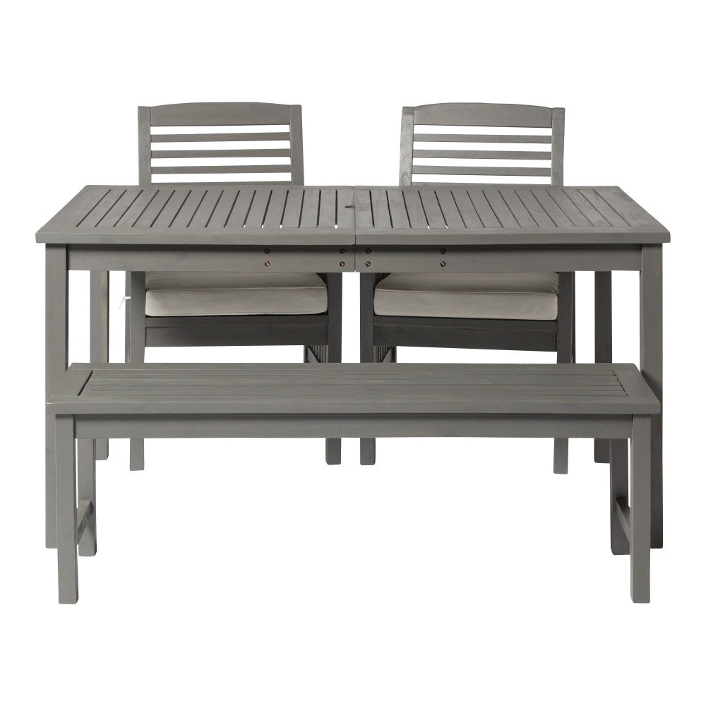 4-Piece Simple Outdoor Patio Dining Set - Gray Wash