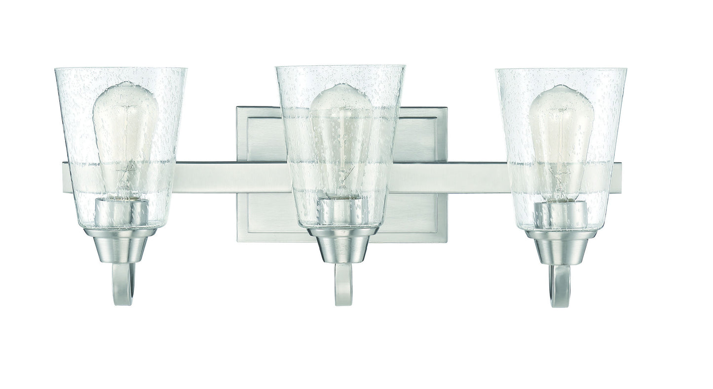 Grace 3 Light Vanity Light in Brushed Polished Nickel, 41903-BNK-CS