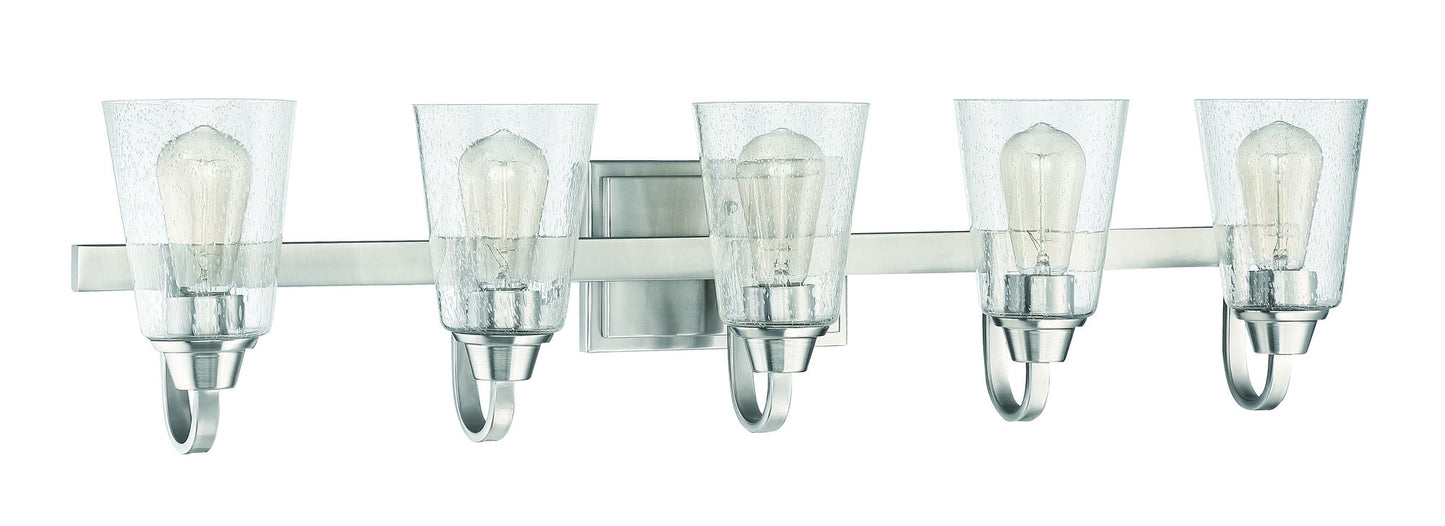 Grace 5 Light Vanity Light in Brushed Polished Nickel, 41905-BNK-CS