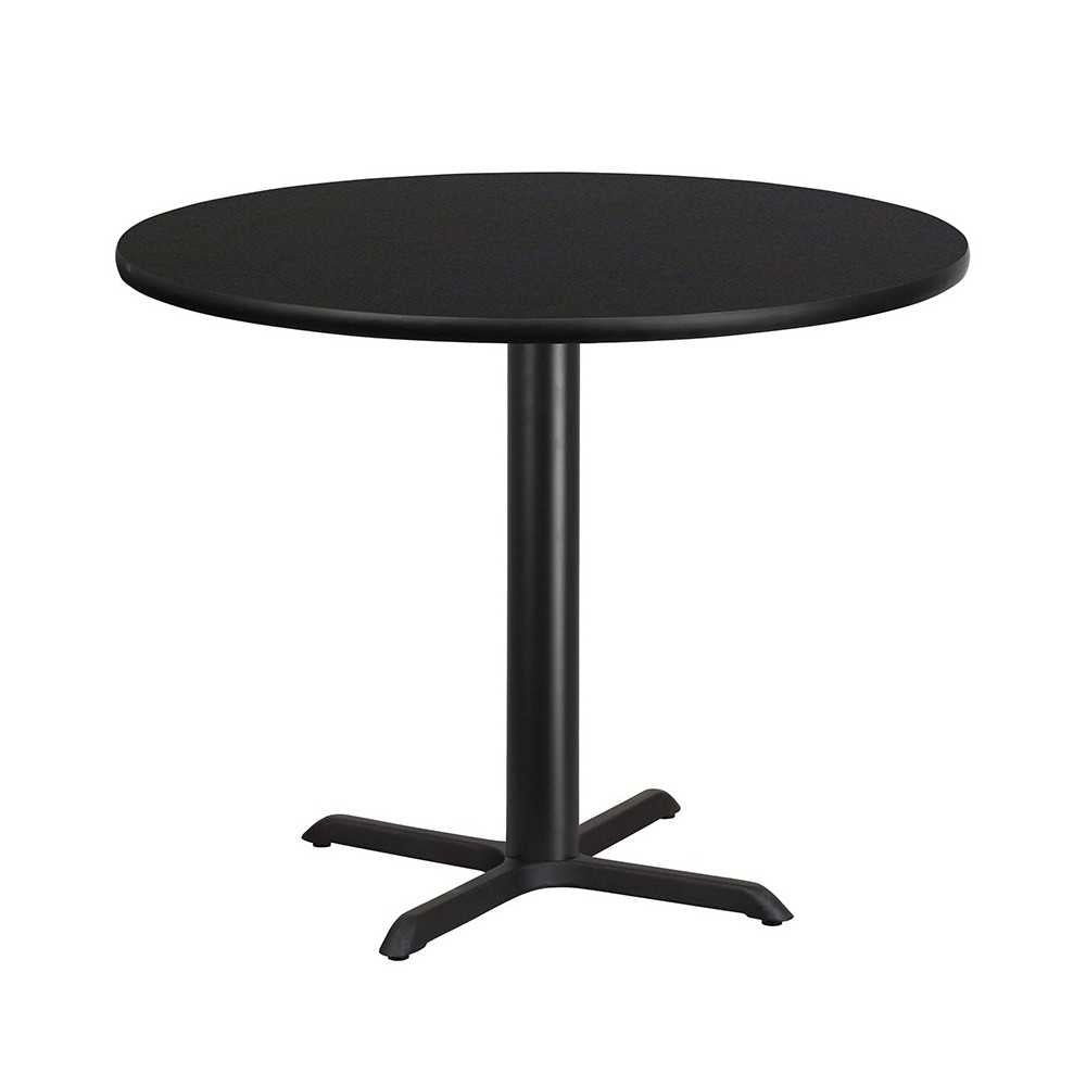 42'' Round Black Laminate Table Top with 33'' x 33'' Table Height Base