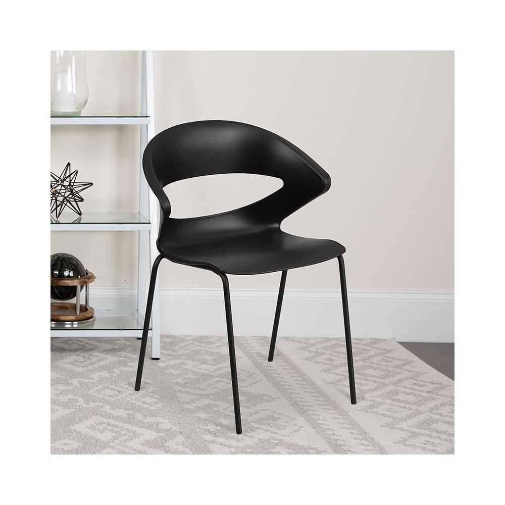 440 lb. Capacity Black Stack Chair