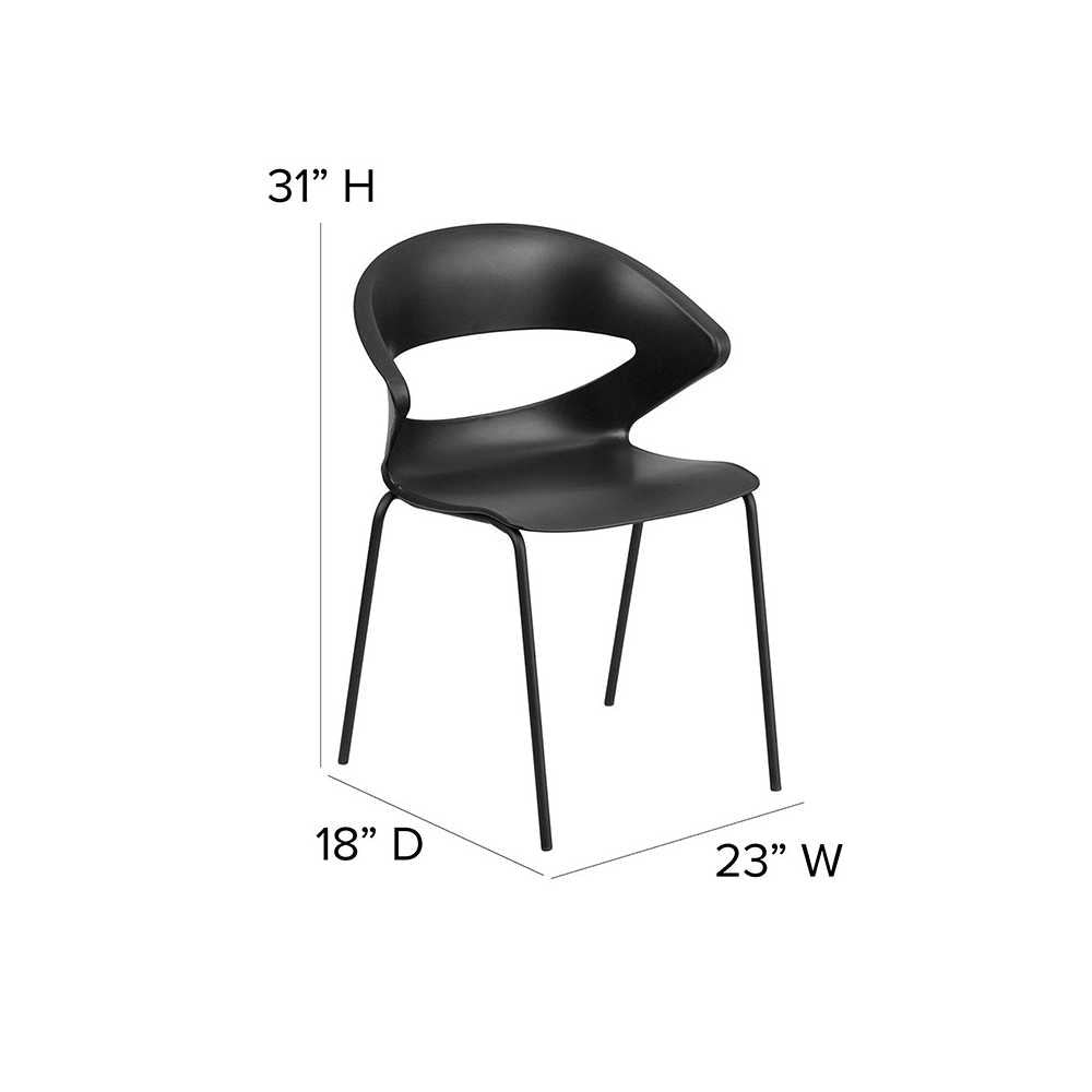 440 lb. Capacity Black Stack Chair
