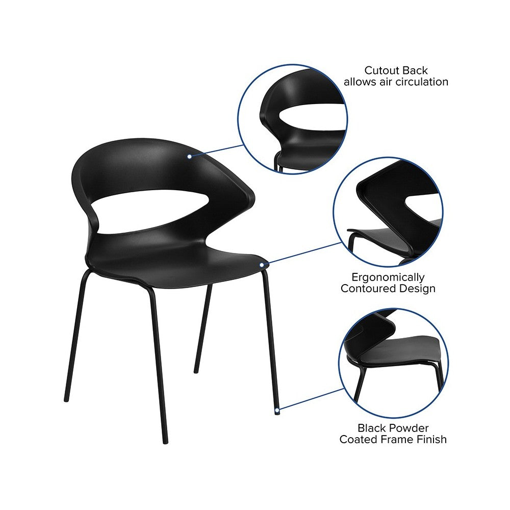 440 lb. Capacity Black Stack Chair
