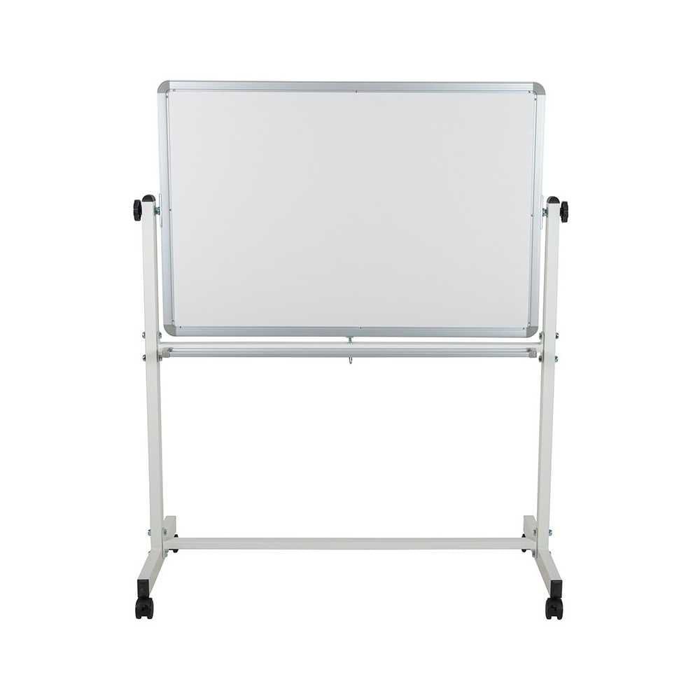 45.25"W x 54.75"H Double-Sided Mobile White Board with Pen Tray