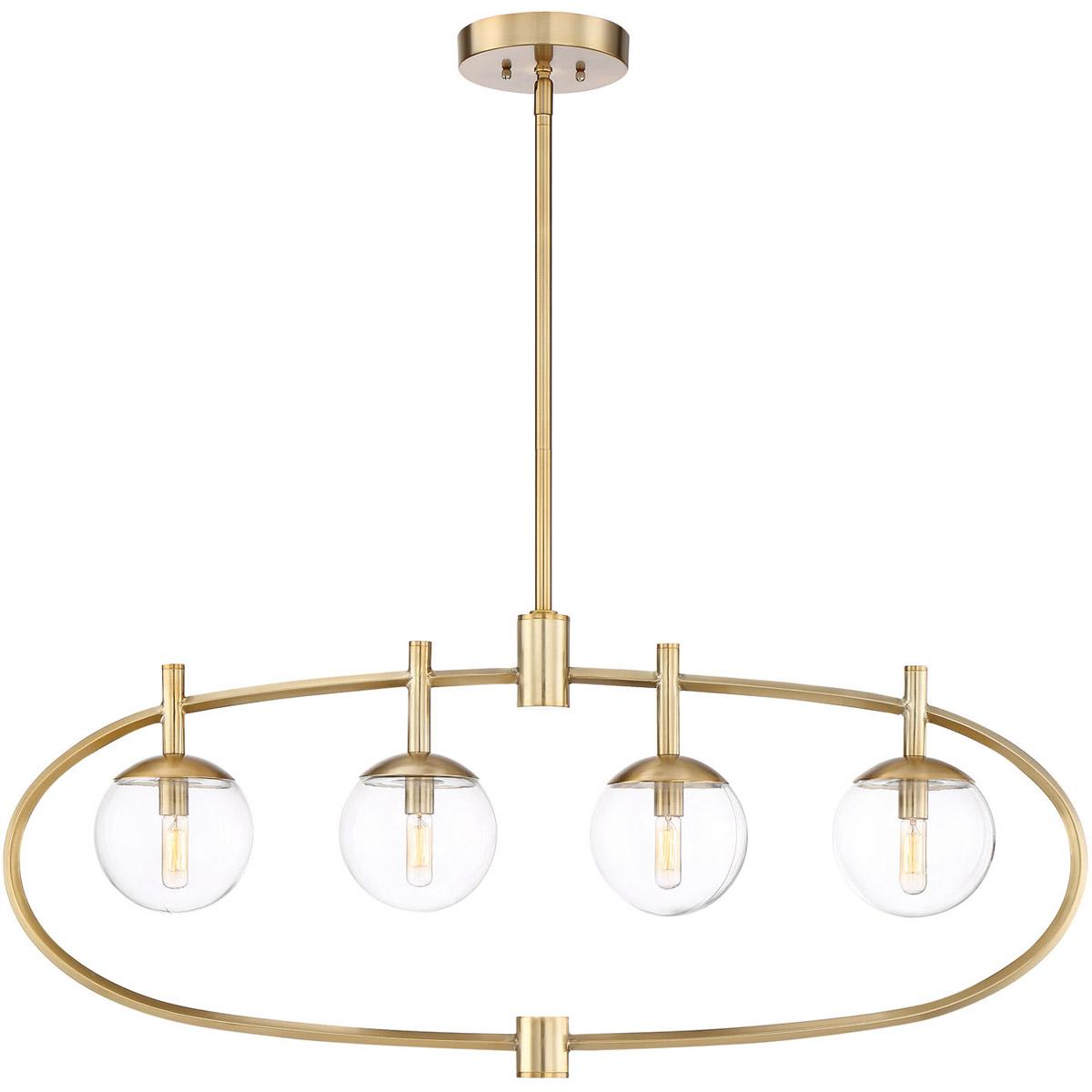 Piltz 4 Light Island in Satin Brass