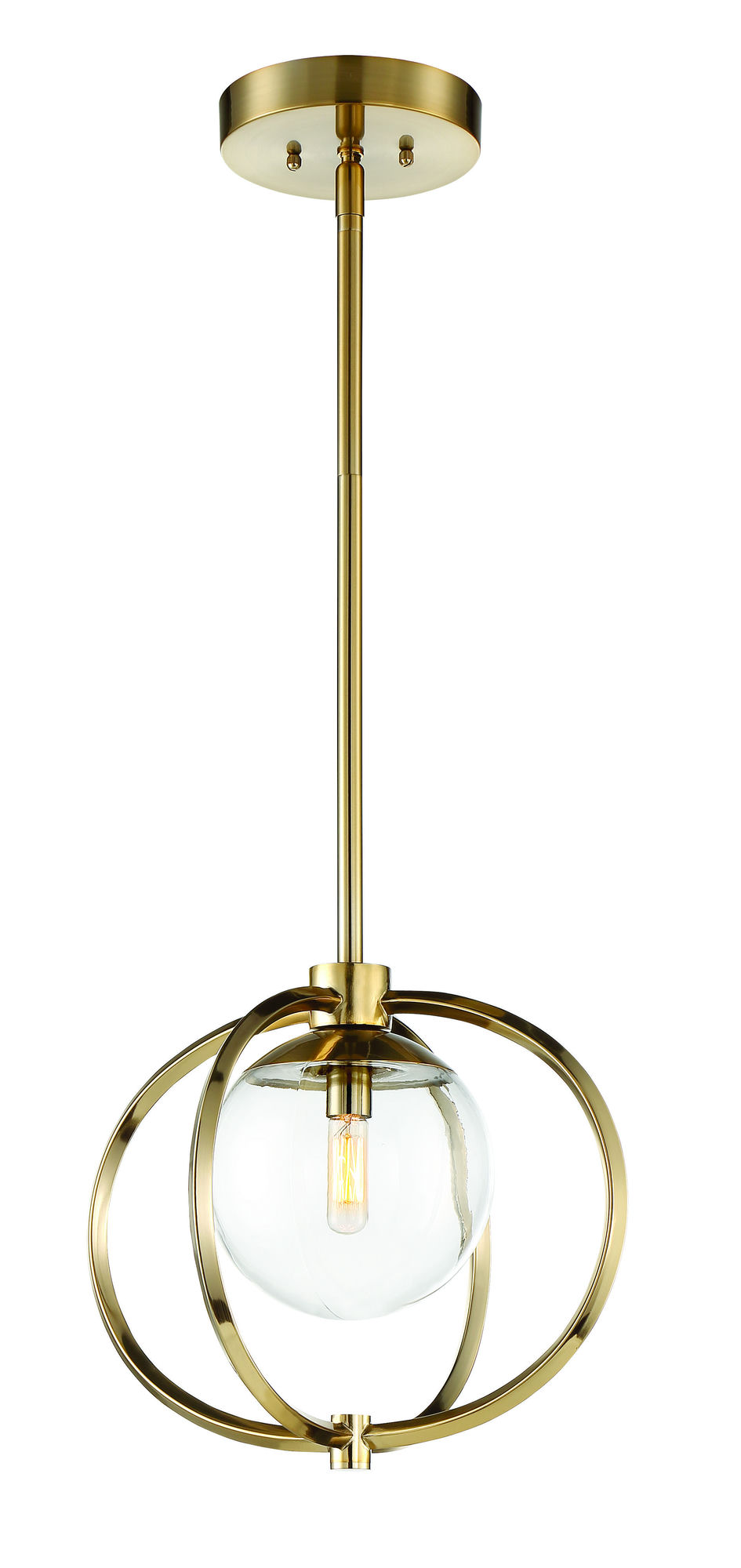 Piltz 1 Light Mini Pendant in Satin Brass