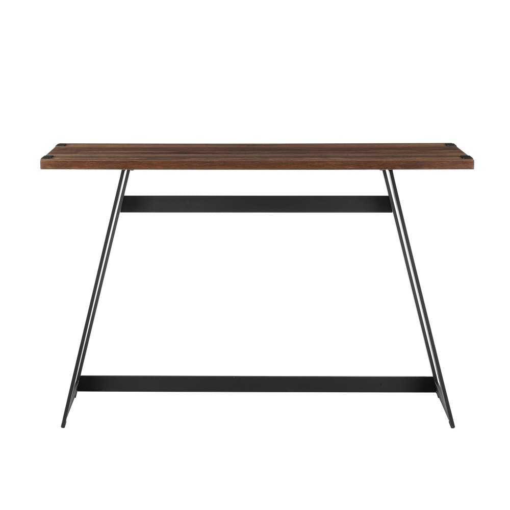 46" Faux Wrap Leg Modern Industrial Entry Table - Dark Walnut