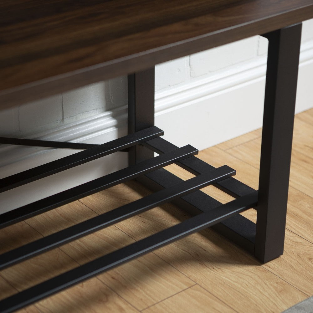 47" Industrial Wood Hall Tree - Dark Walnut