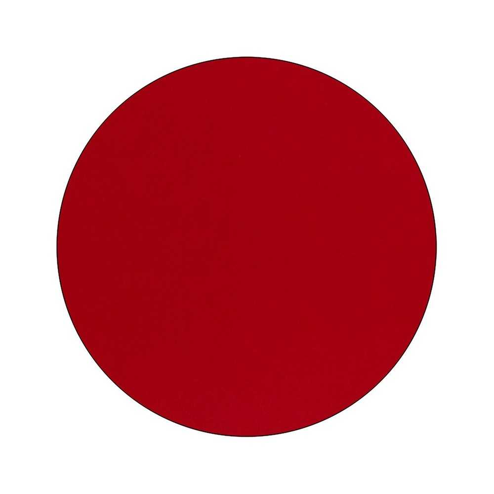 48'' Round Red Thermal Laminate Activity Table - Height Adjustable Short Legs