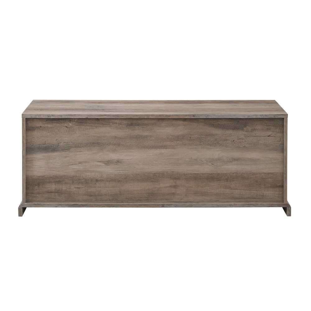 48" Sliding Barn Door Entry Bench with Storage - Gray Wash