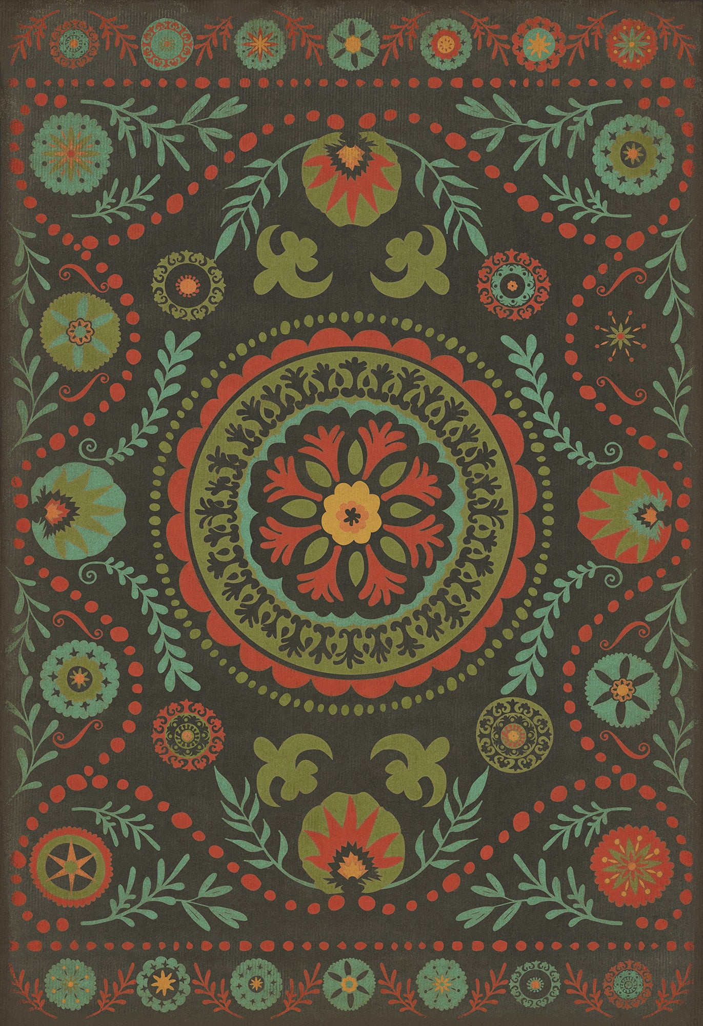 Pattern 38 State of Mind 96x140 Vintage Vinyl Floorcloth