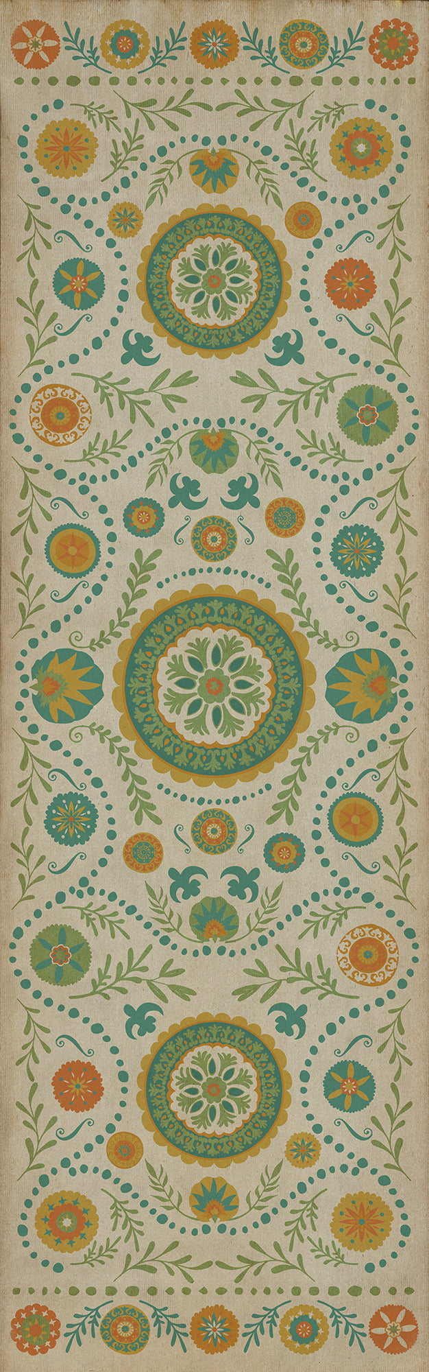 Pattern 38 Summer 36x115 Vintage Vinyl Floorcloth