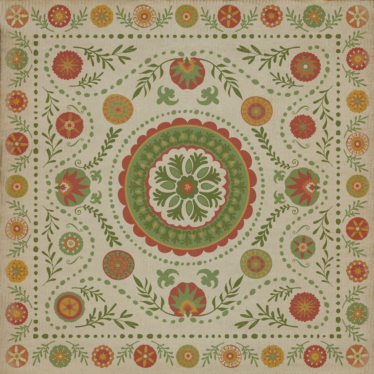 Pattern 38 Winter 120x120 Vintage Vinyl Floorcloth