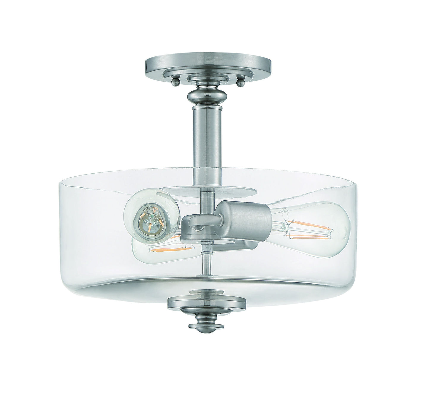Dardyn Convertible Semi Flush 3 Light Brushed Polished Nickel, 49853-BNK-C