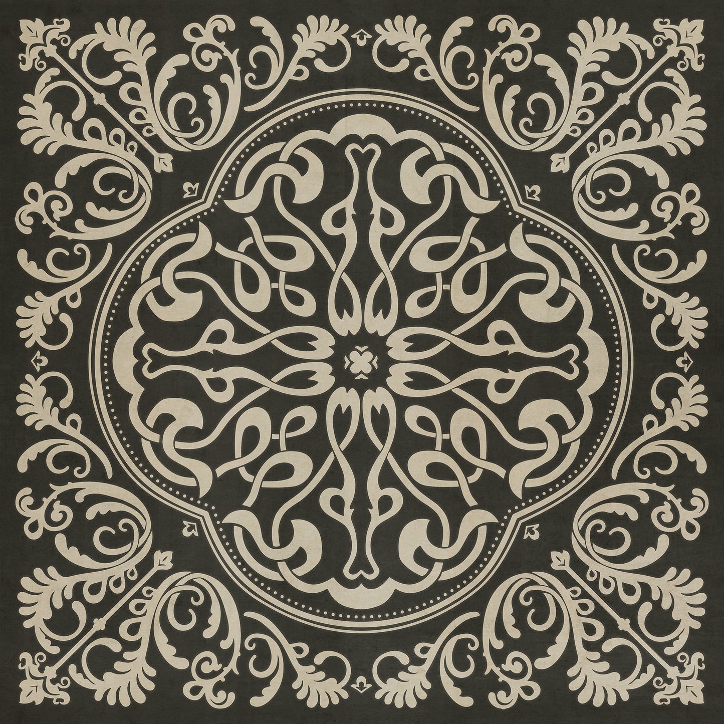 Pattern 39 Blackjack 120x120 Vintage Vinyl Floorcloth