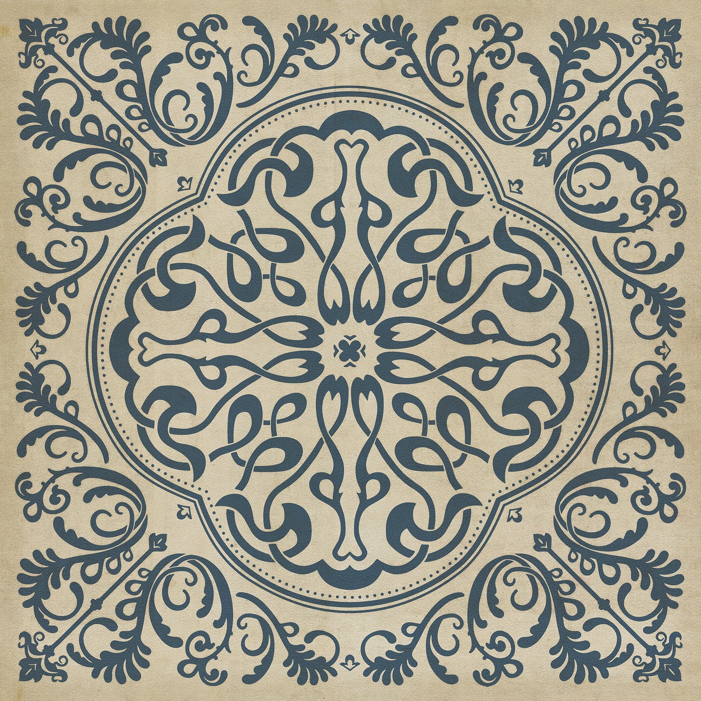 Pattern 39 Gin Rummy 36x36 Vintage Vinyl Floorcloth