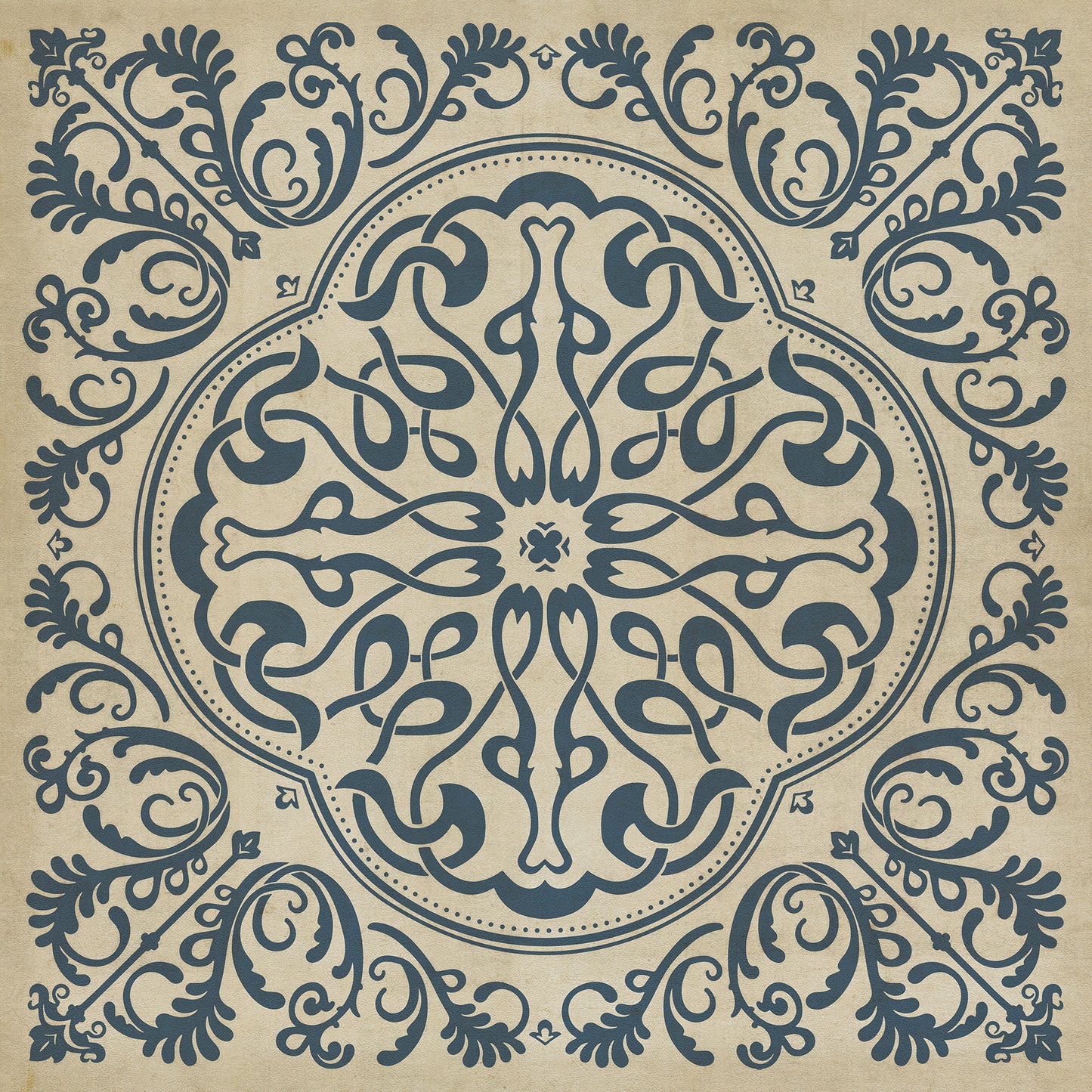 Pattern 39 Gin Rummy 48x48 Vintage Vinyl Floorcloth