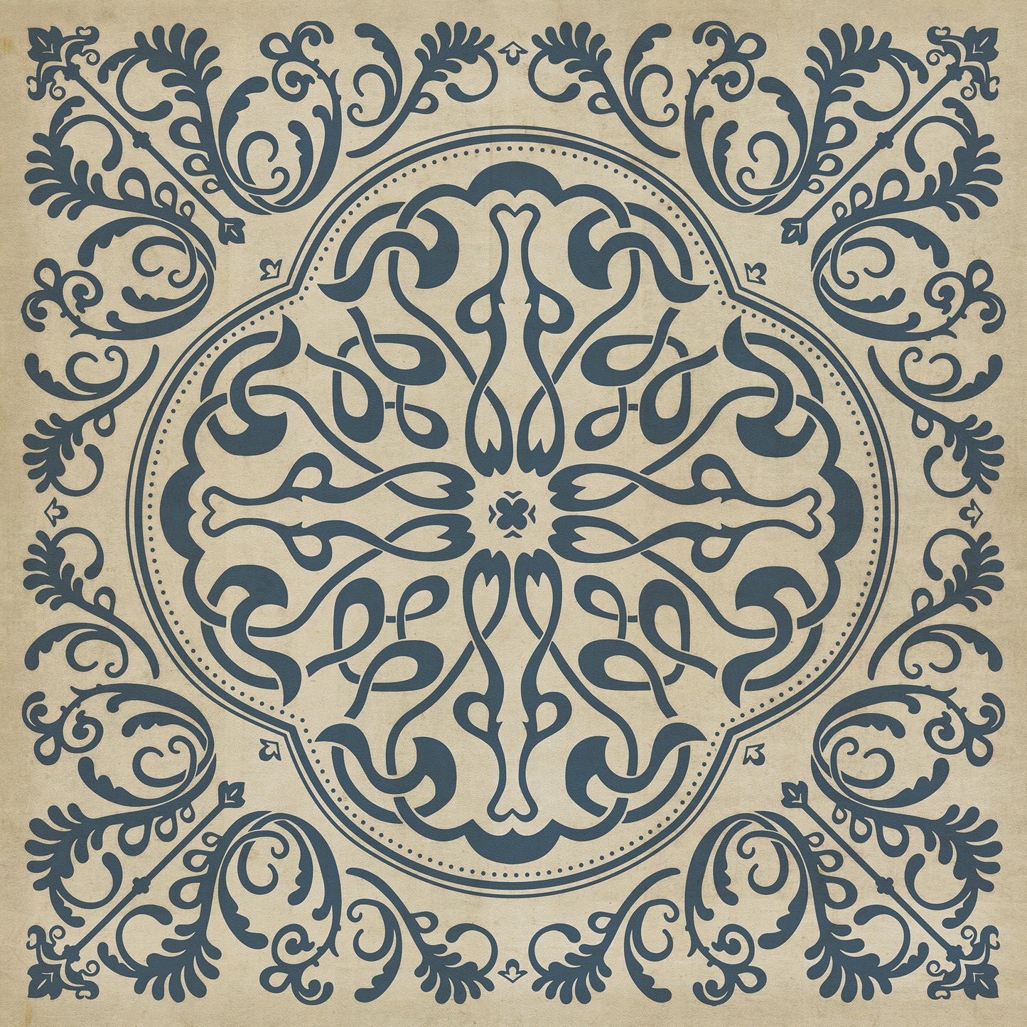 Pattern 39 Gin Rummy 60x60 Vintage Vinyl Floorcloth