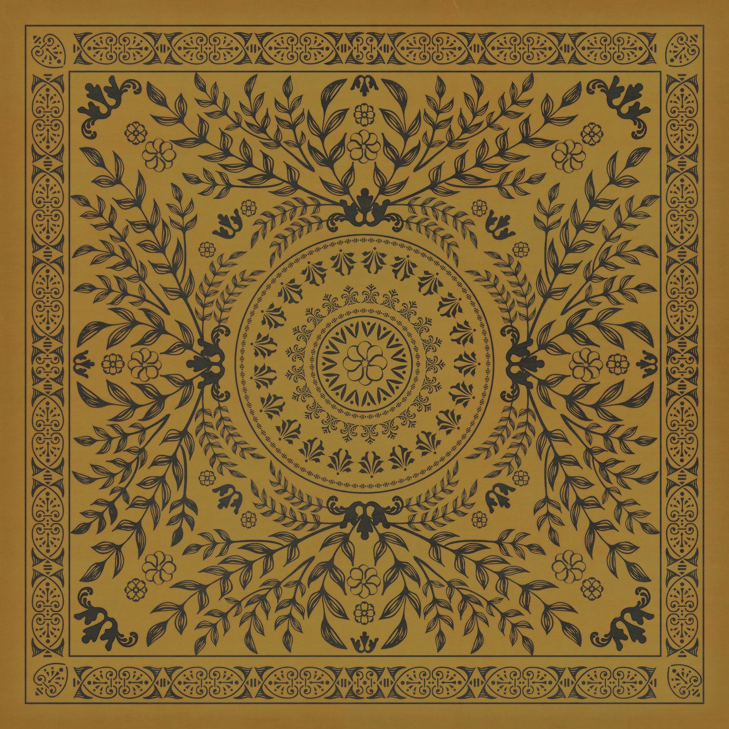 Pattern 40 Alhambra 96x96 Vintage Vinyl Floorcloth