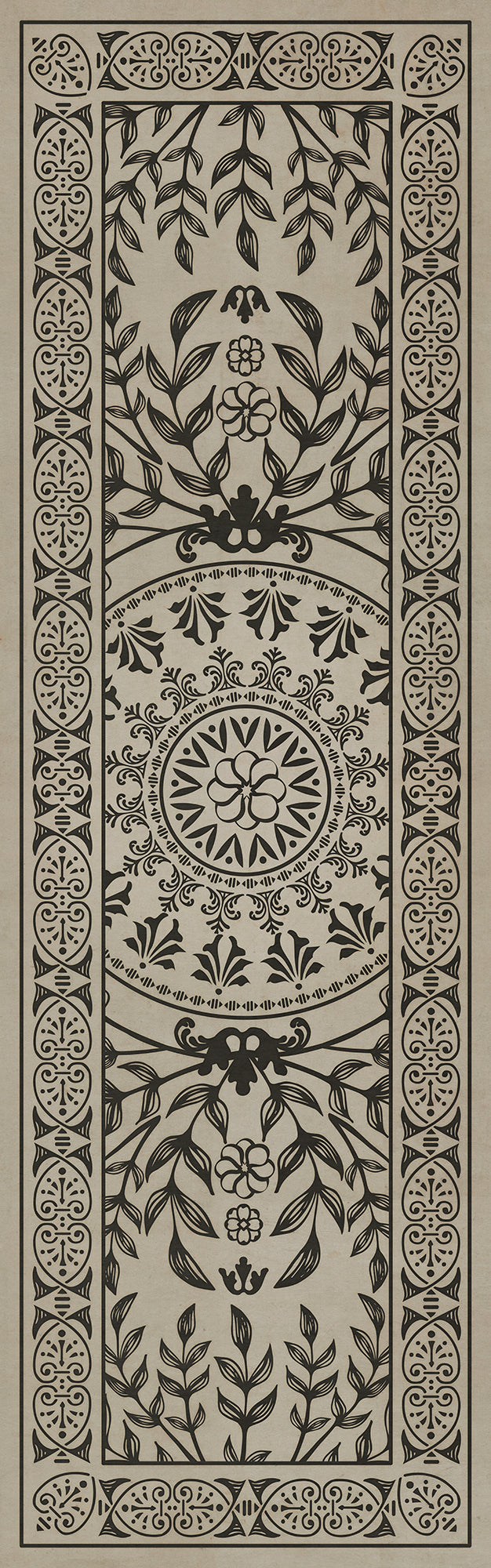 Pattern 40 Drummond Castle 36x115 Vintage Vinyl Floorcloth