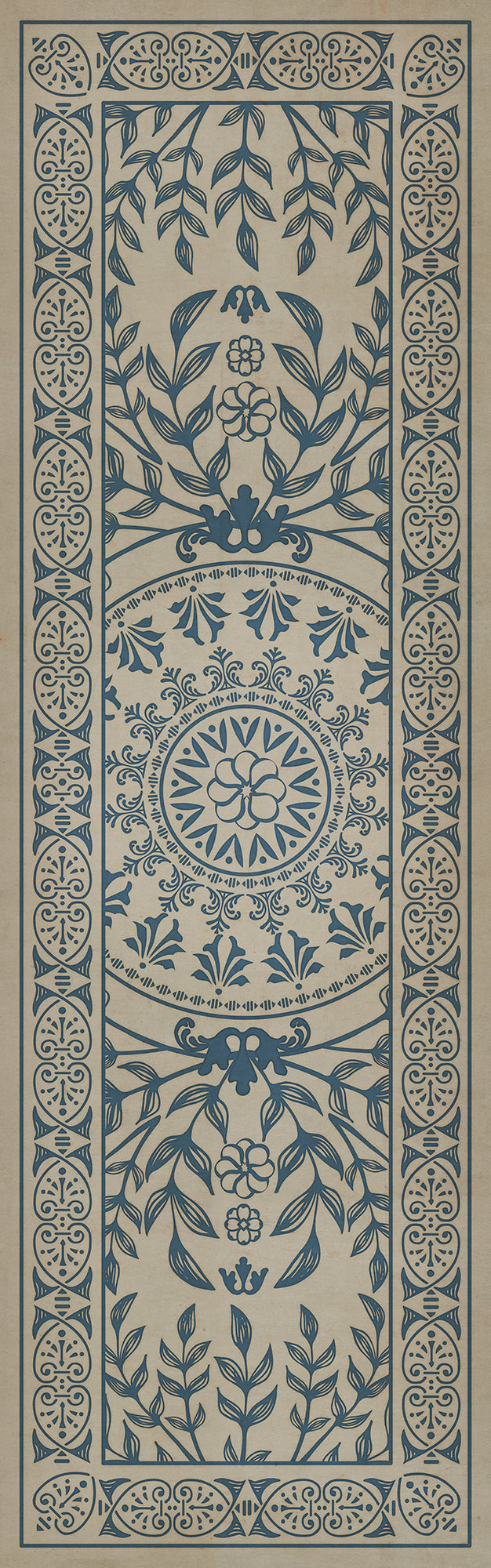 Pattern 40 Isola Bella 36x115 Vintage Vinyl Floorcloth
