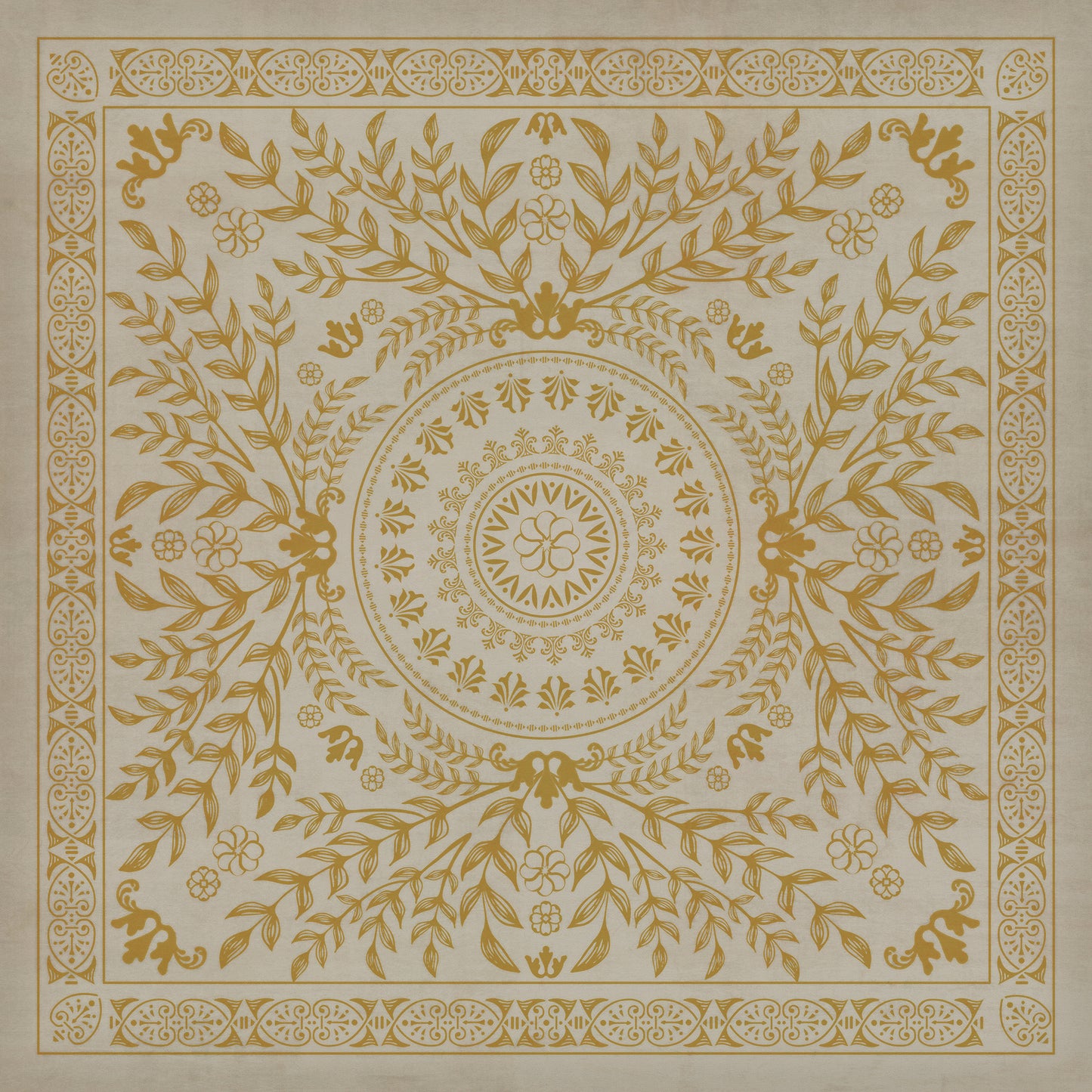 Pattern 40 Versailles 96x96 Vintage Vinyl Floorcloth