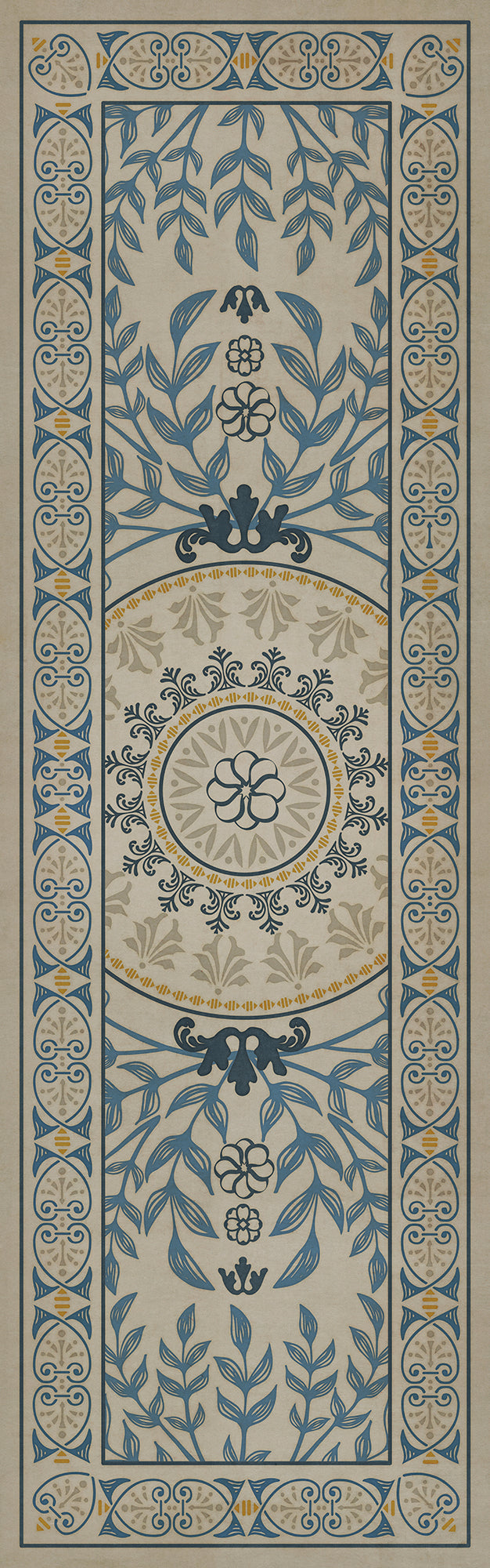 Pattern 40 Villa d'Este 36x115 Vintage Vinyl Floorcloth