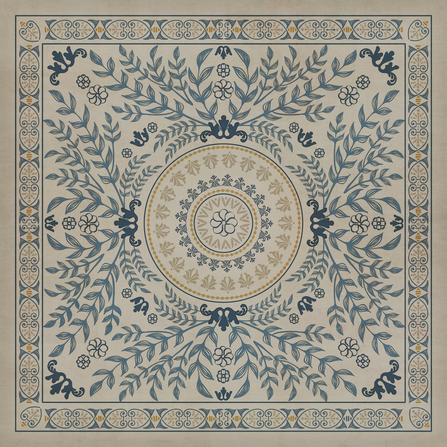 Pattern 40 Villa d'Este 120x120 Vintage Vinyl Floorcloth