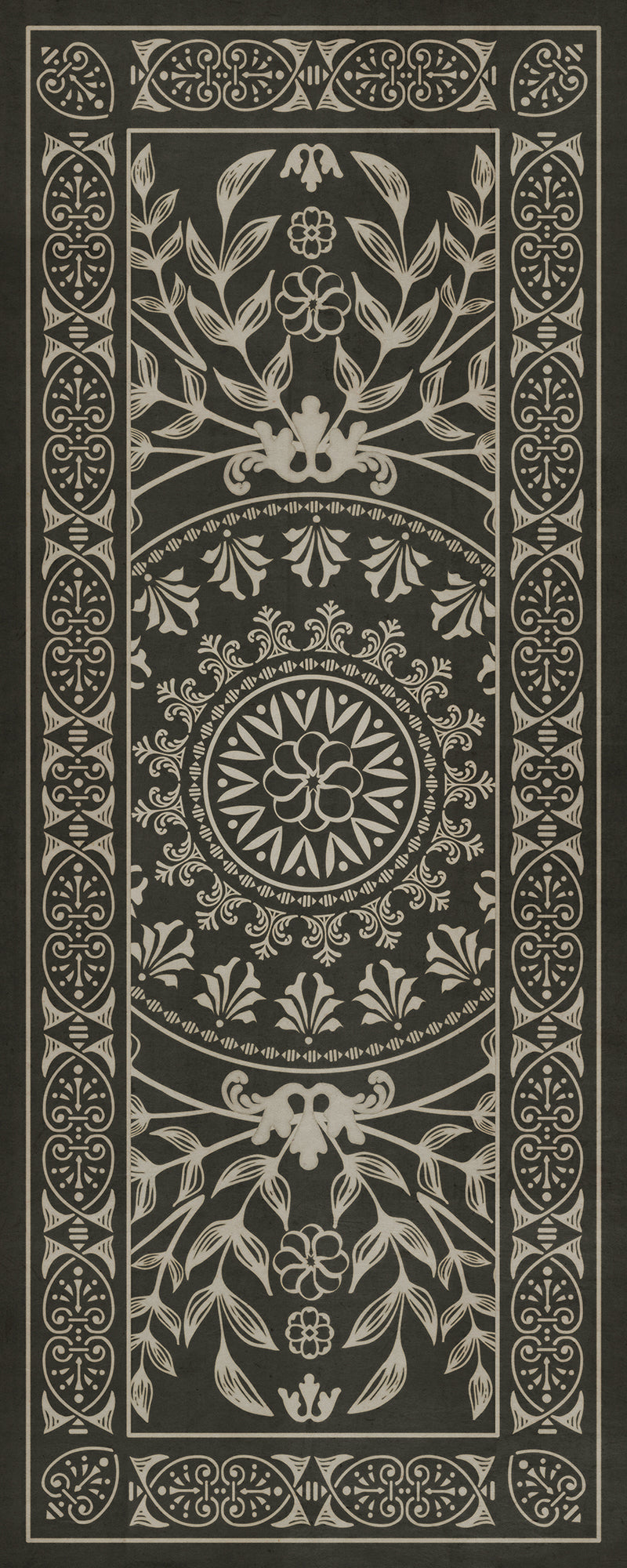 Pattern 40 Villa Lante 36x90 Vintage Vinyl Floorcloth