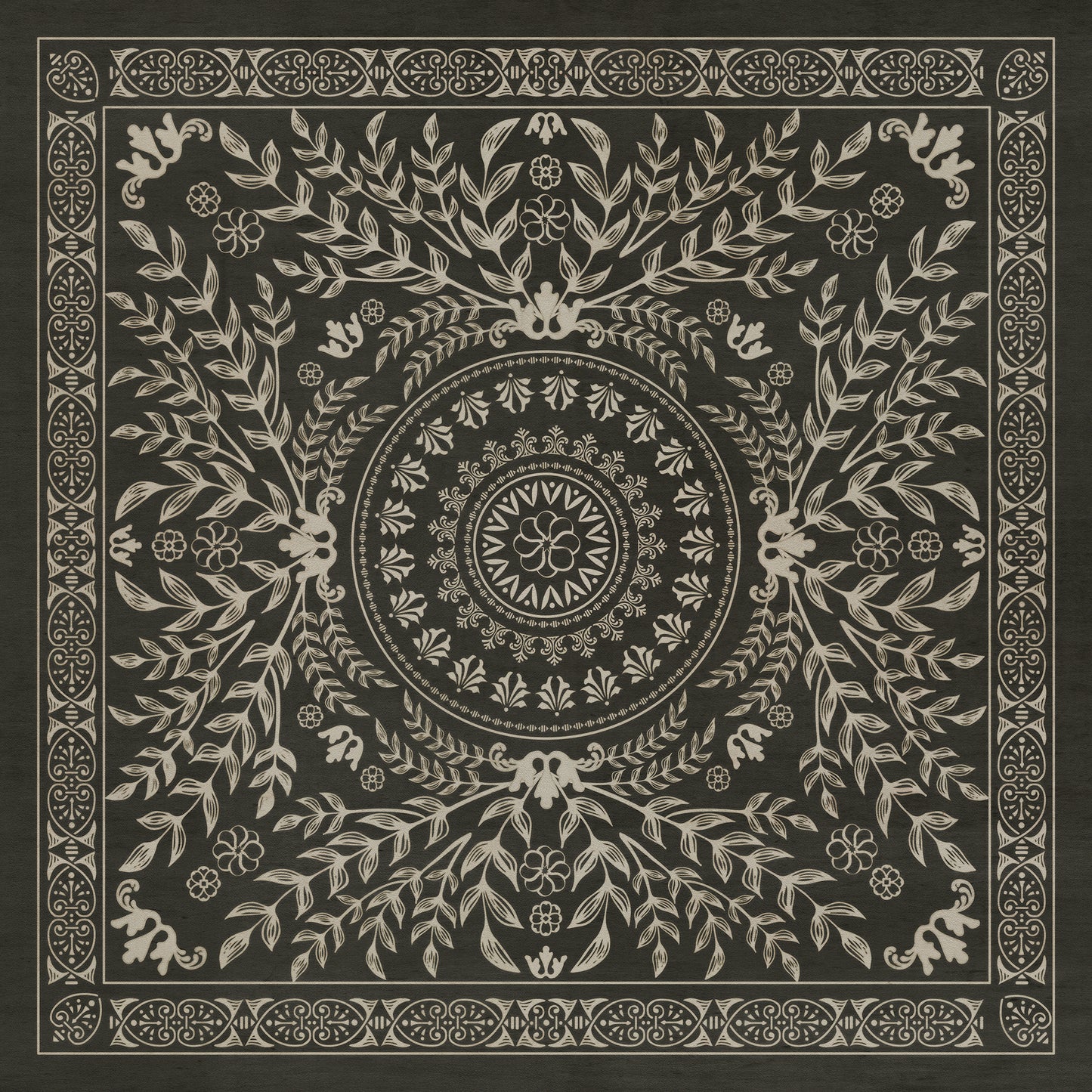 Pattern 40 Villa Lante 60x60 Vintage Vinyl Floorcloth