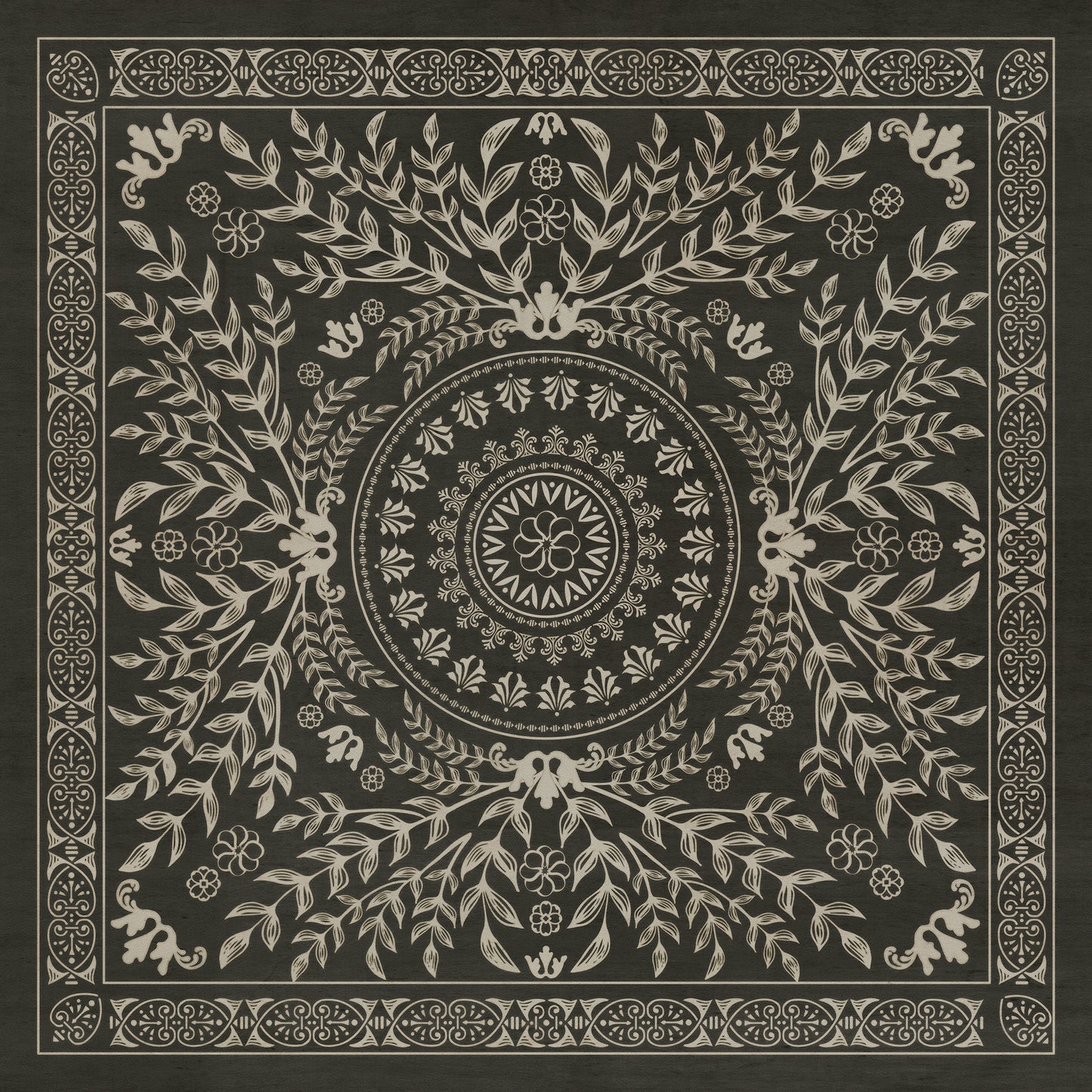 Pattern 40 Villa Lante 72x72 Vintage Vinyl Floorcloth