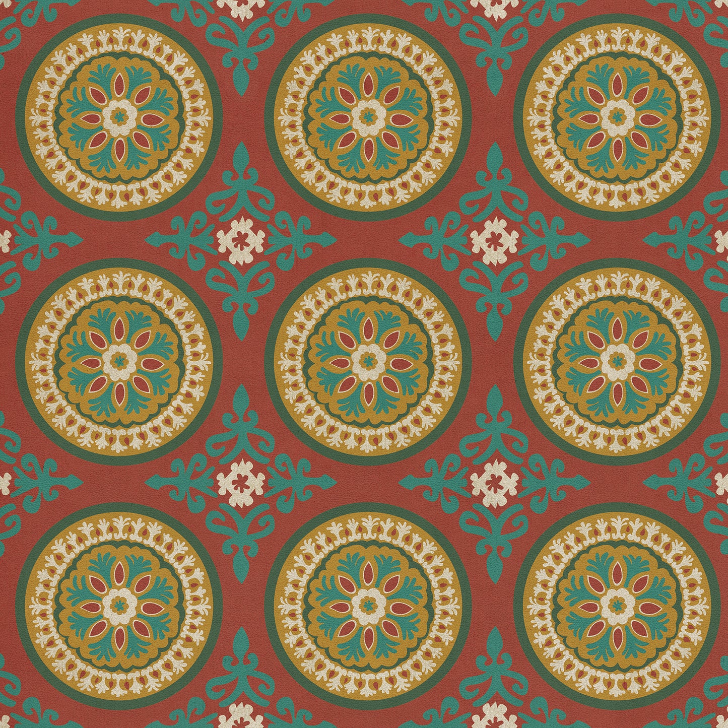 Pattern 43 Awakening 36x36 Vintage Vinyl Floorcloth