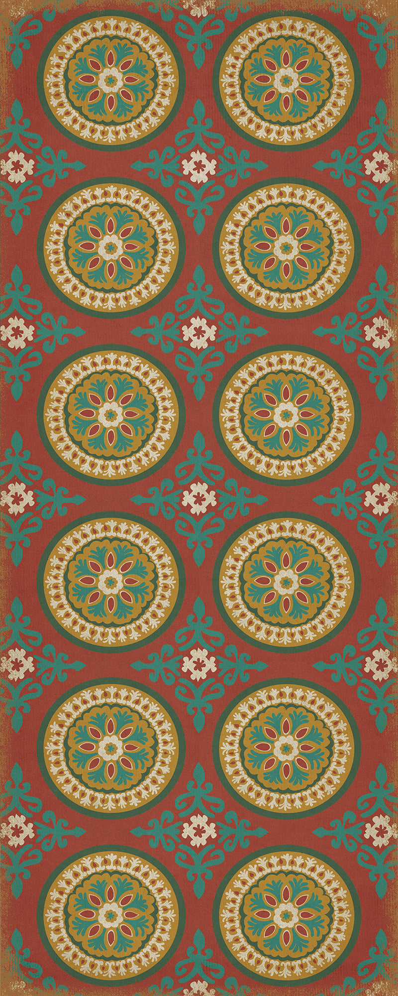 Pattern 43 Awakening 36x90 Vintage Vinyl Floorcloth