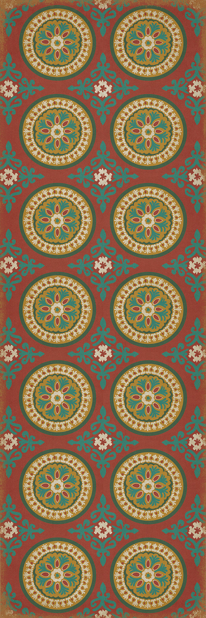 Pattern 43 Awakening 36x108 Vintage Vinyl Floorcloth