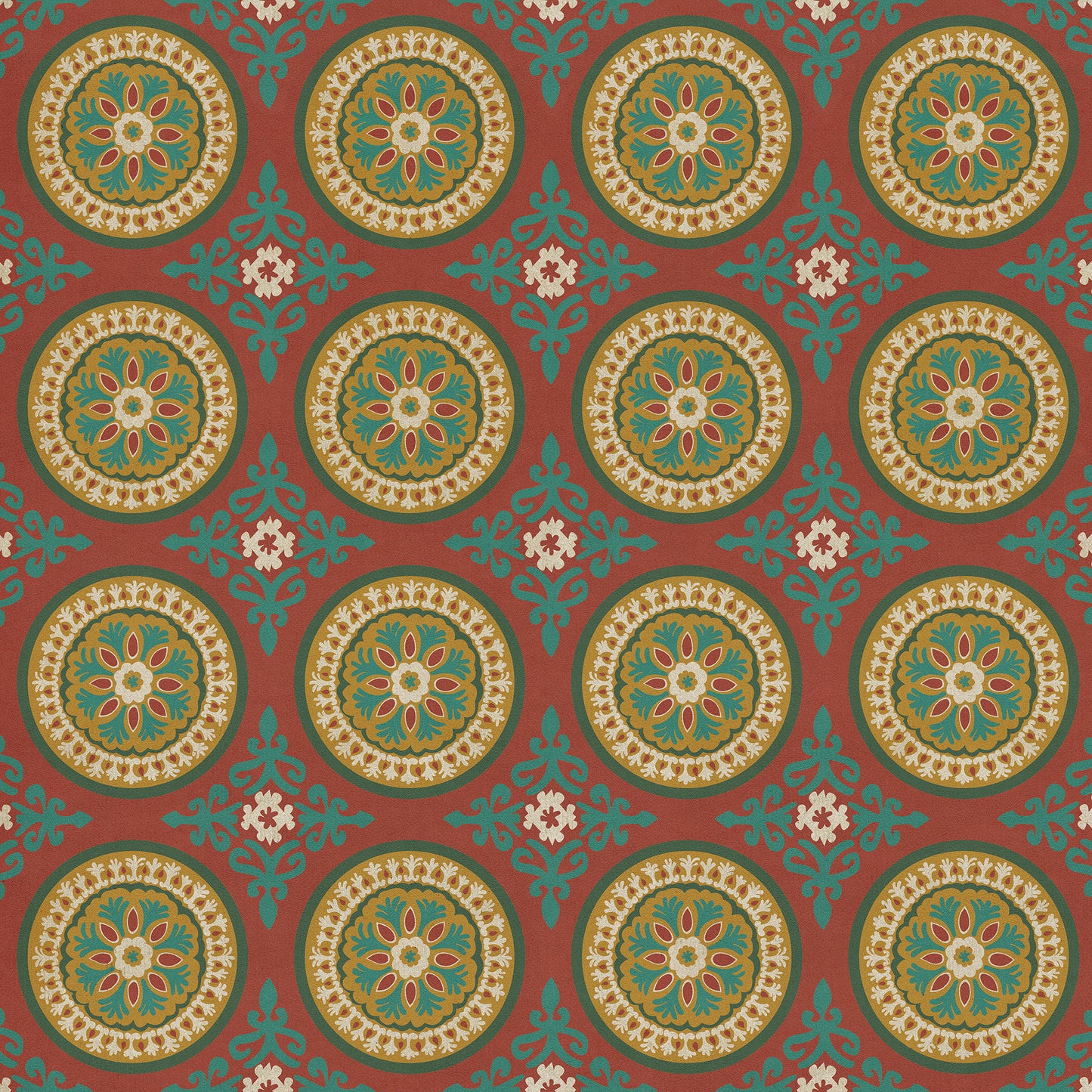 Pattern 43 Awakening 60x60 Vintage Vinyl Floorcloth