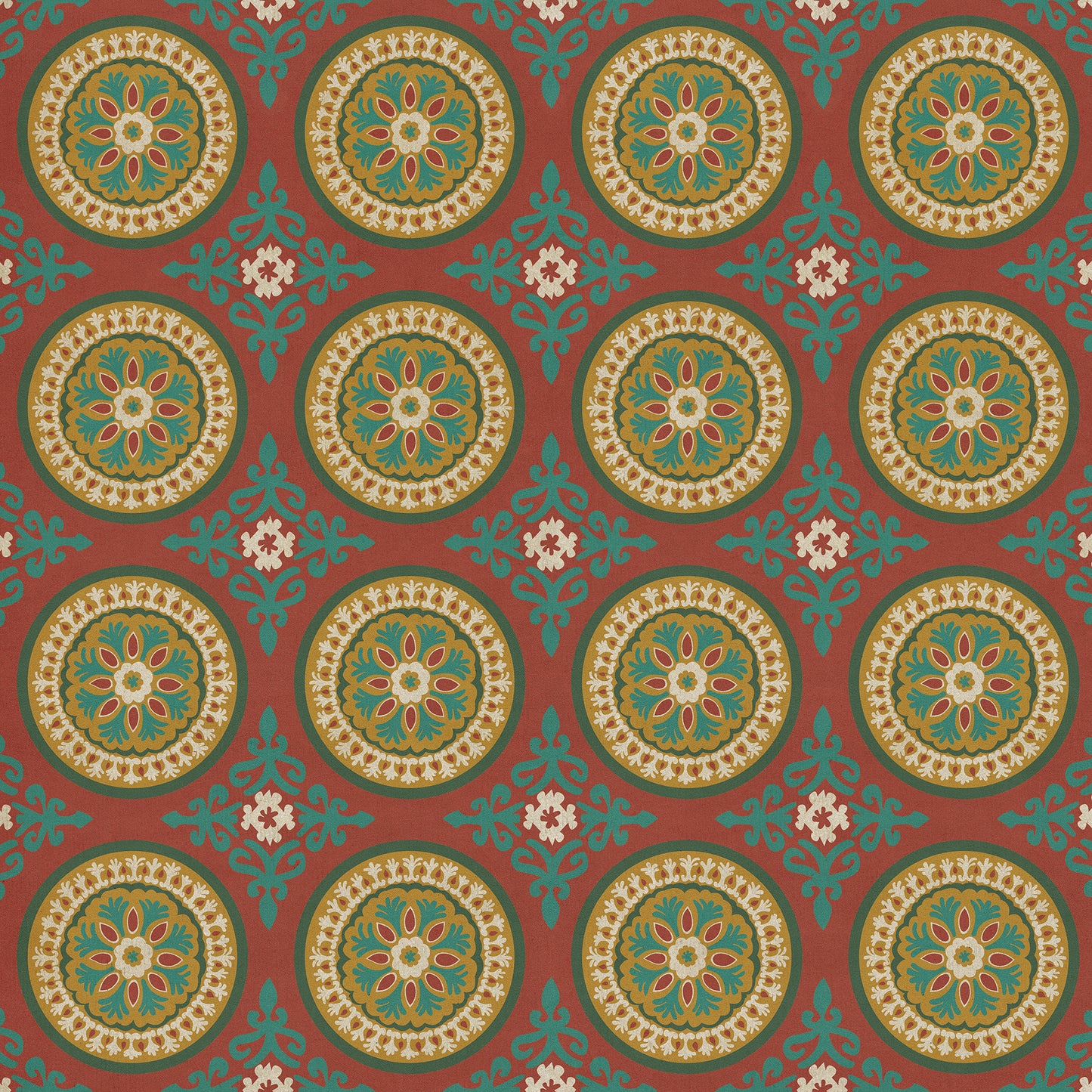 Pattern 43 Awakening 72x72 Vintage Vinyl Floorcloth