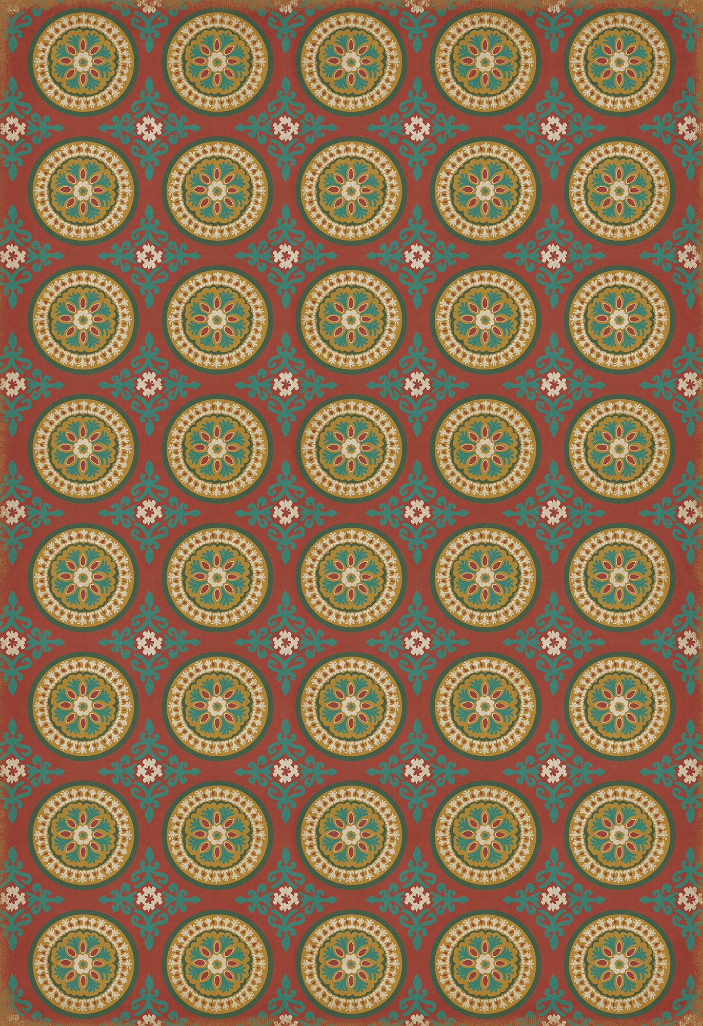 Pattern 43 Awakening 96x140 Vintage Vinyl Floorcloth