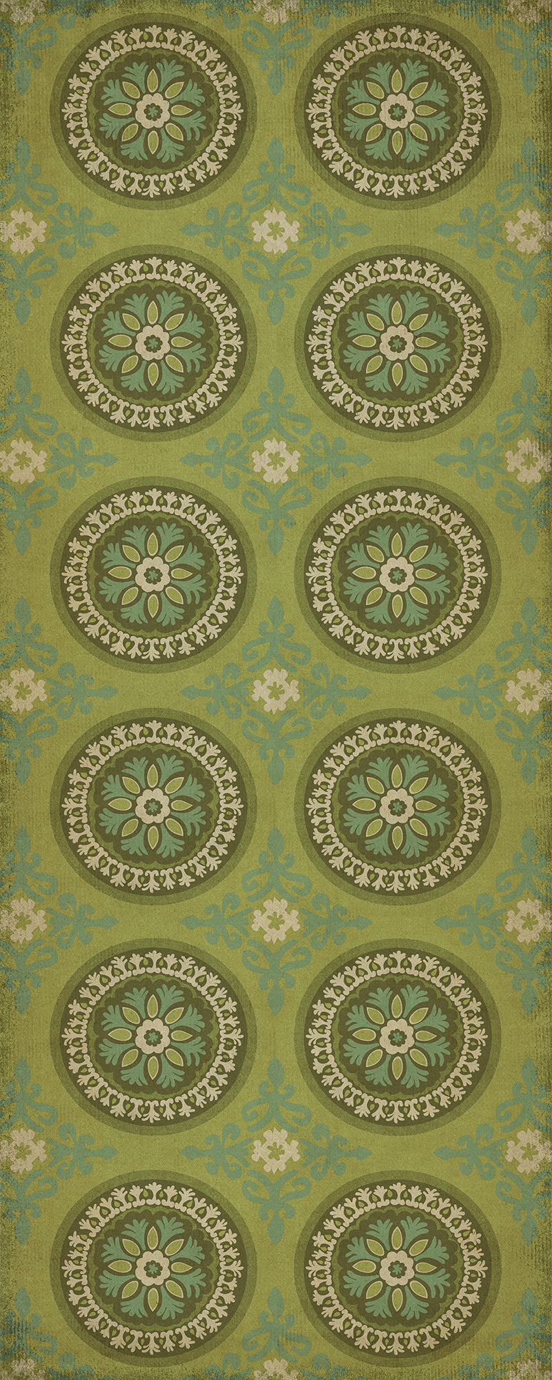 Pattern 43 Dharma 36x90 Vintage Vinyl Floorcloth