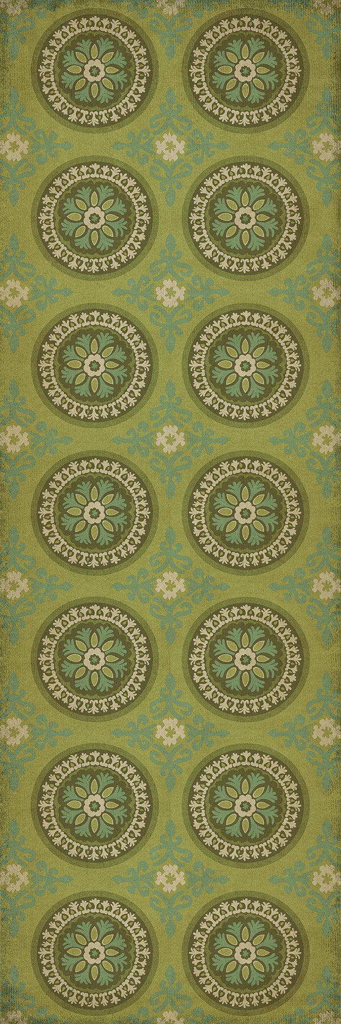 Pattern 43 Dharma 36x108 Vintage Vinyl Floorcloth