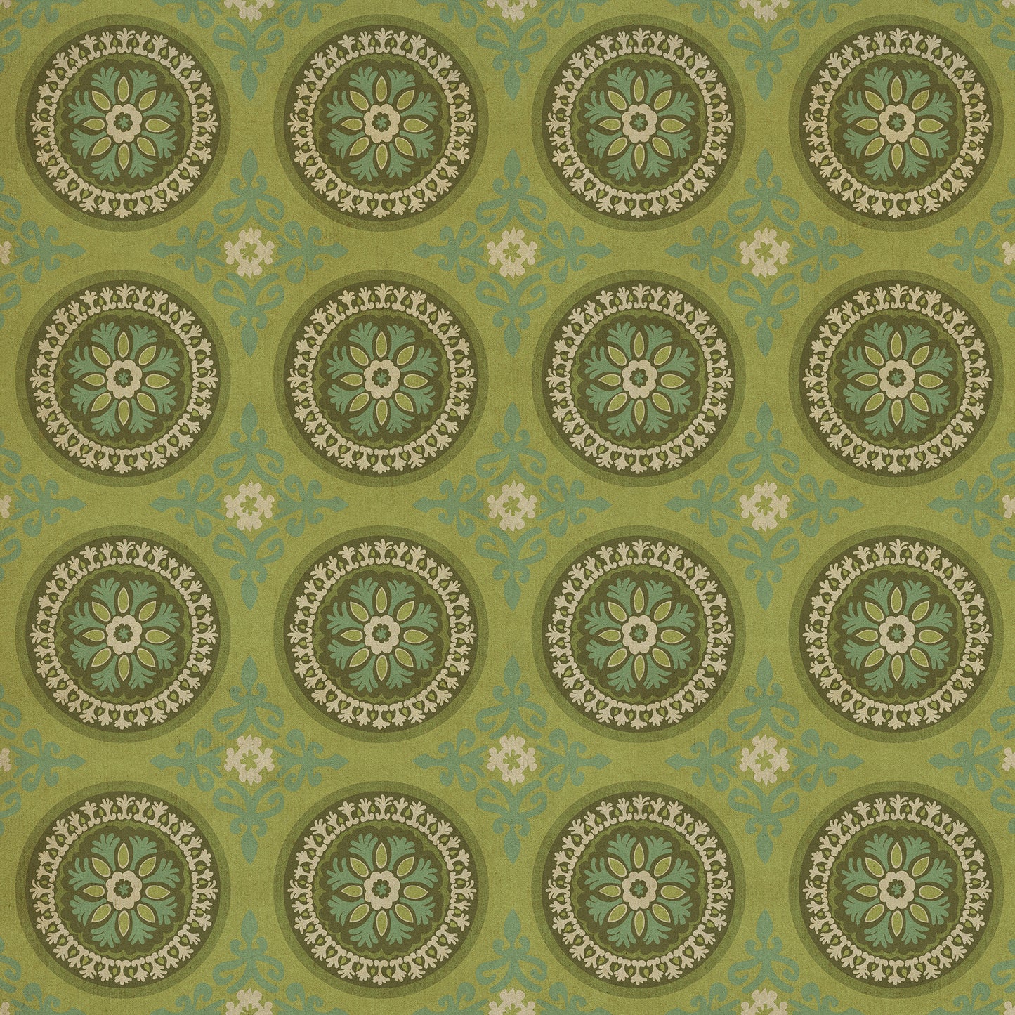 Pattern 43 Dharma 72x72 Vintage Vinyl Floorcloth