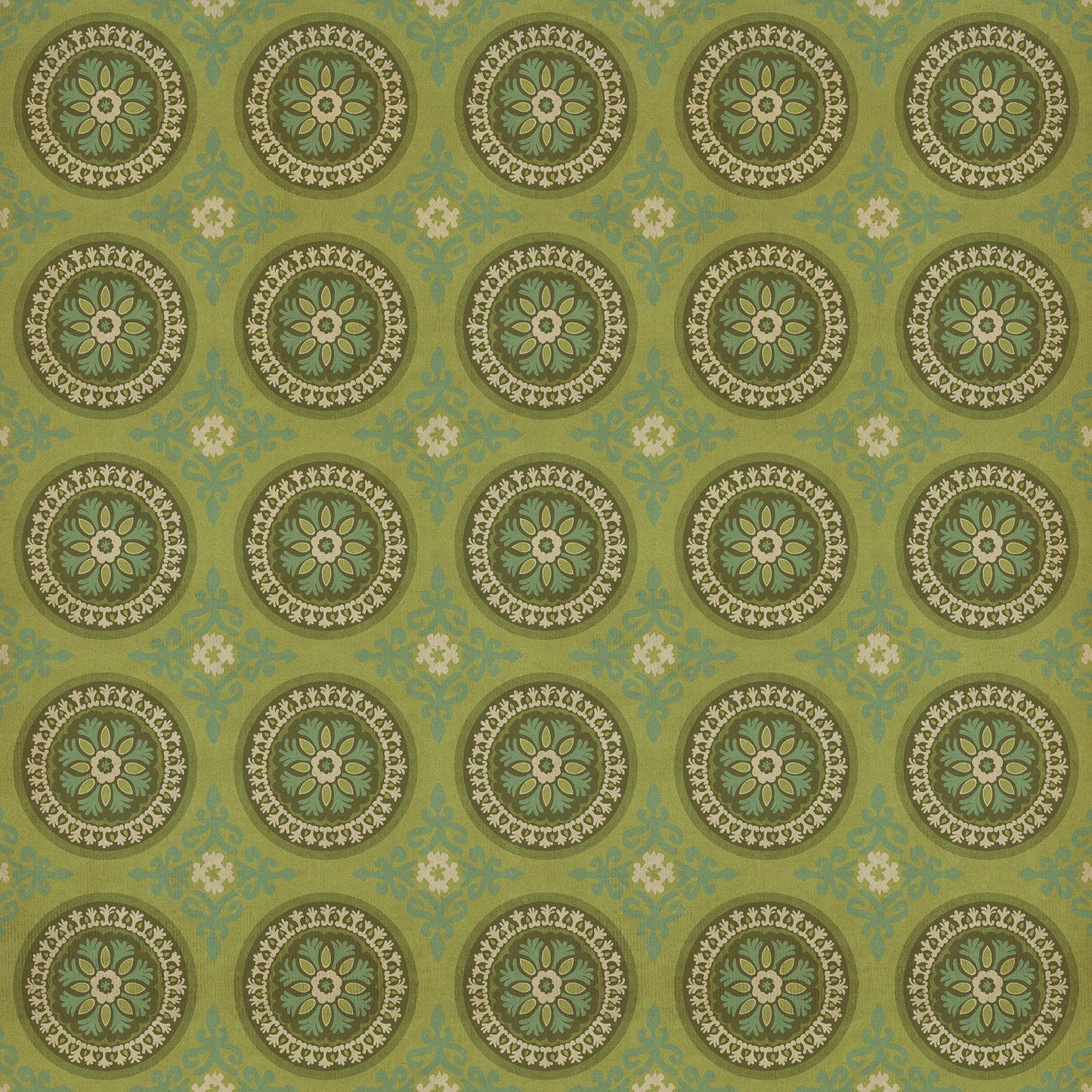 Pattern 43 Dharma 96x96 Vintage Vinyl Floorcloth