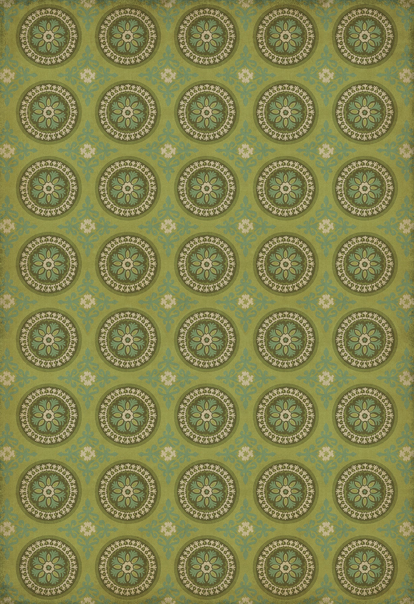 Pattern 43 Dharma 96x140 Vintage Vinyl Floorcloth