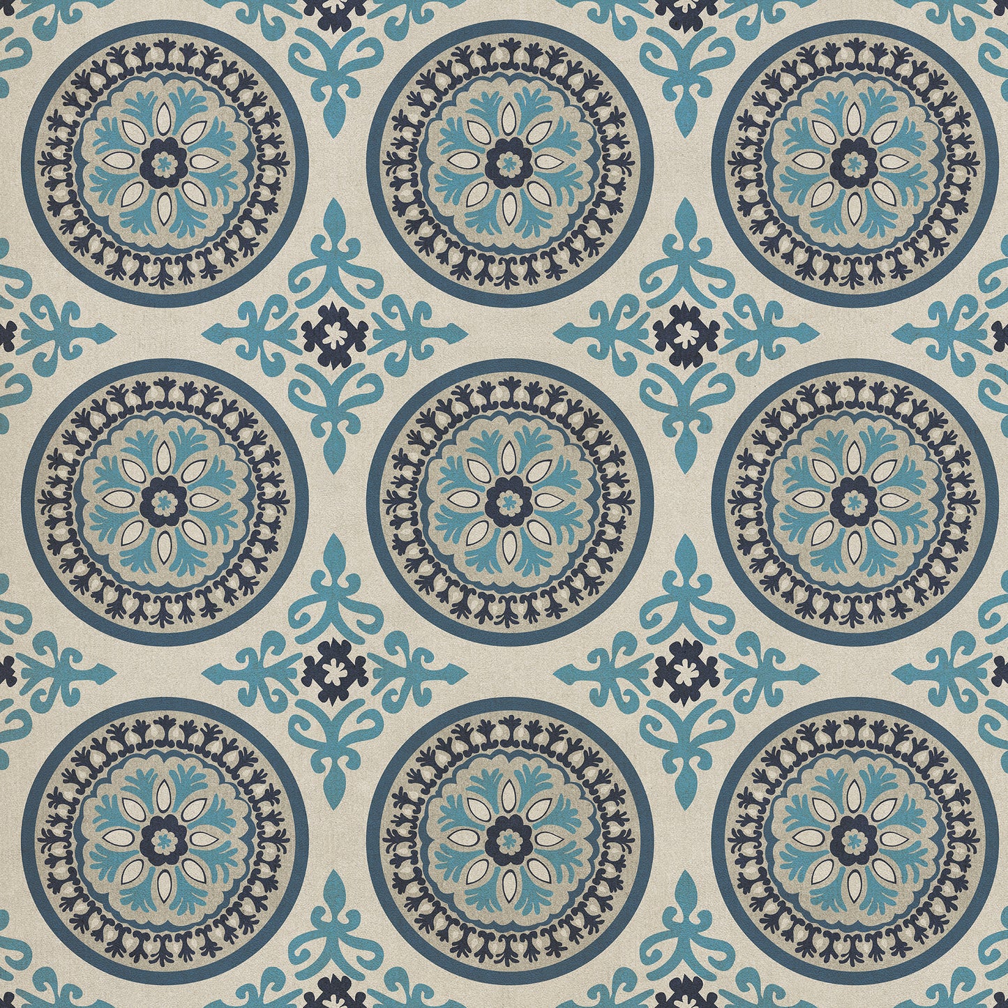 Pattern 43 Epiphany 48x48 Vintage Vinyl Floorcloth