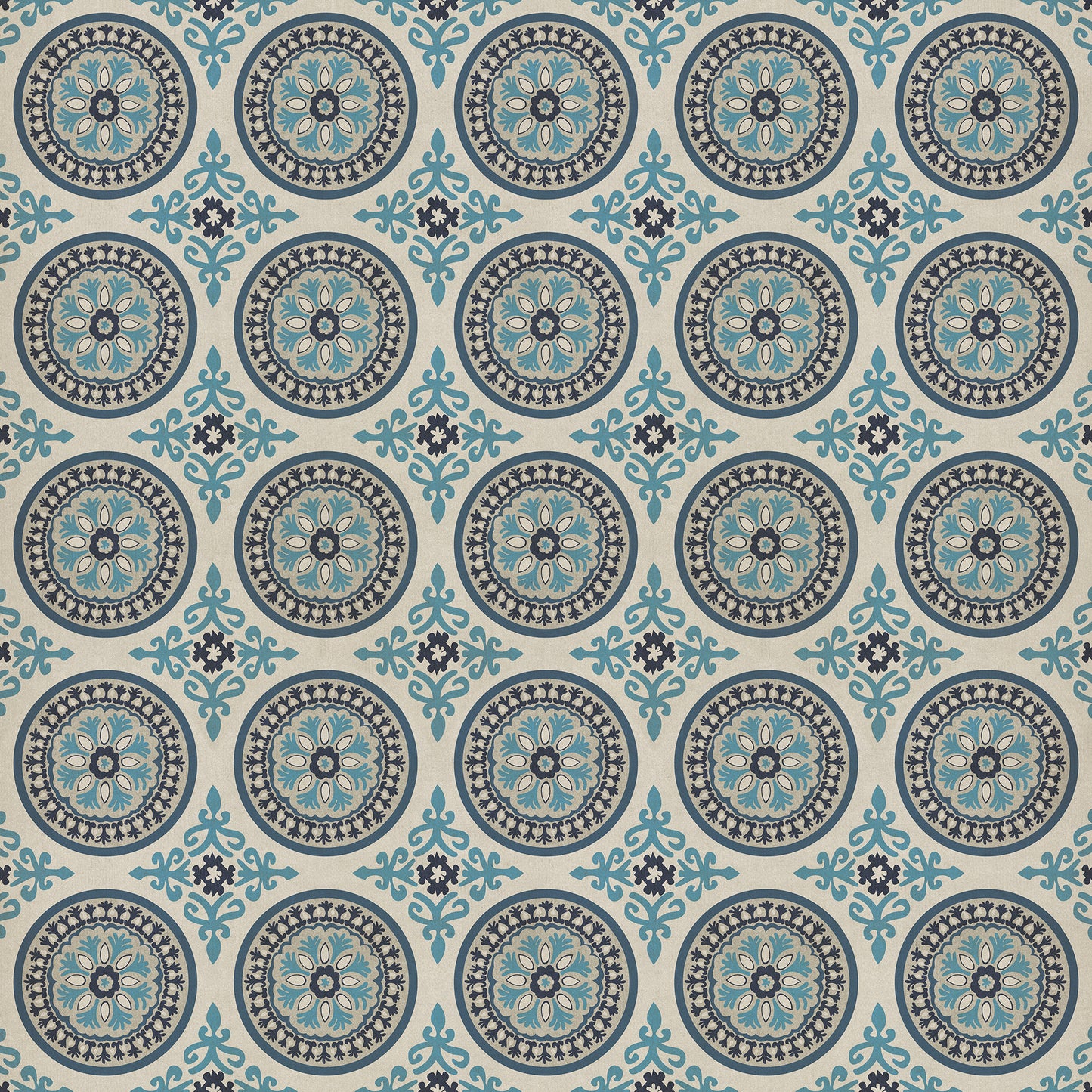 Pattern 43 Epiphany 120x120 Vintage Vinyl Floorcloth