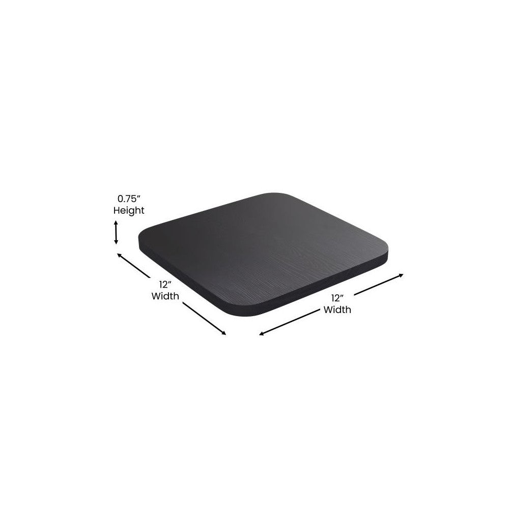 4PK Black Poly Resin Wood Seats with Rounded Edge