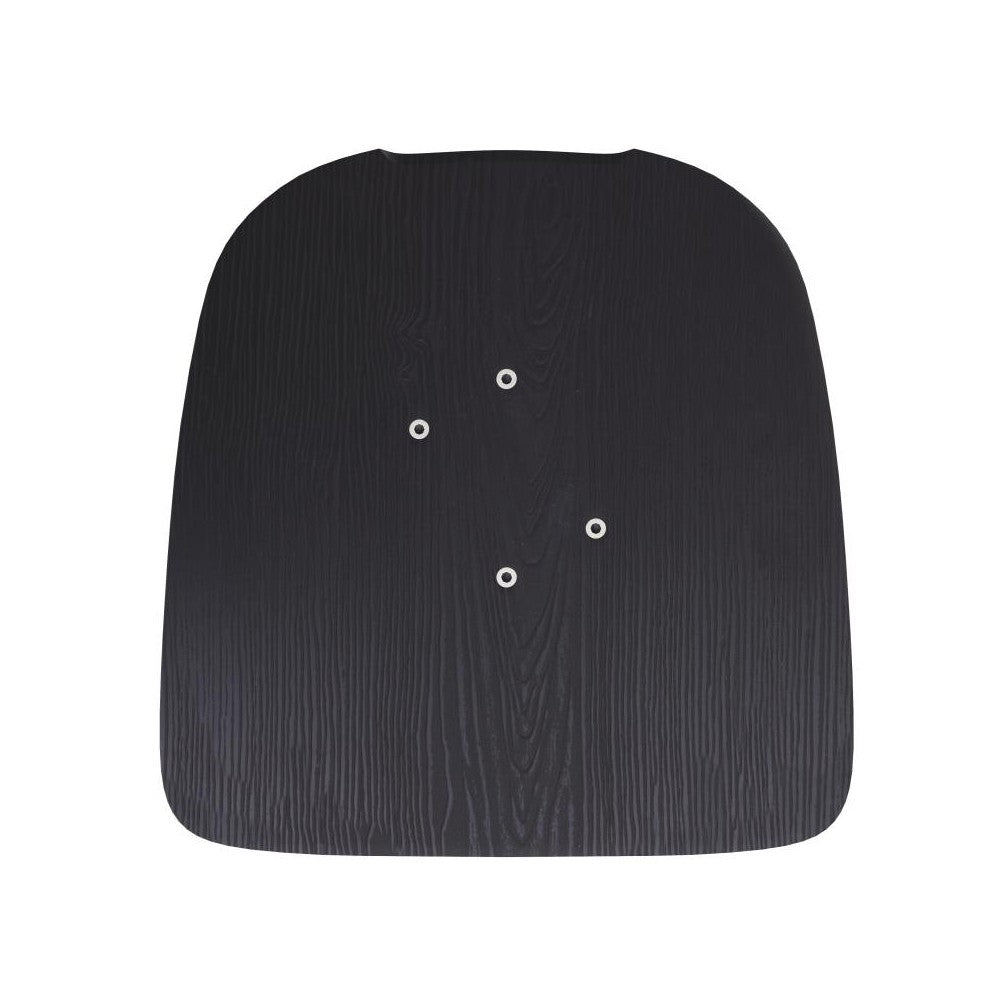 4PK Black Poly Resin Wood Square Seats