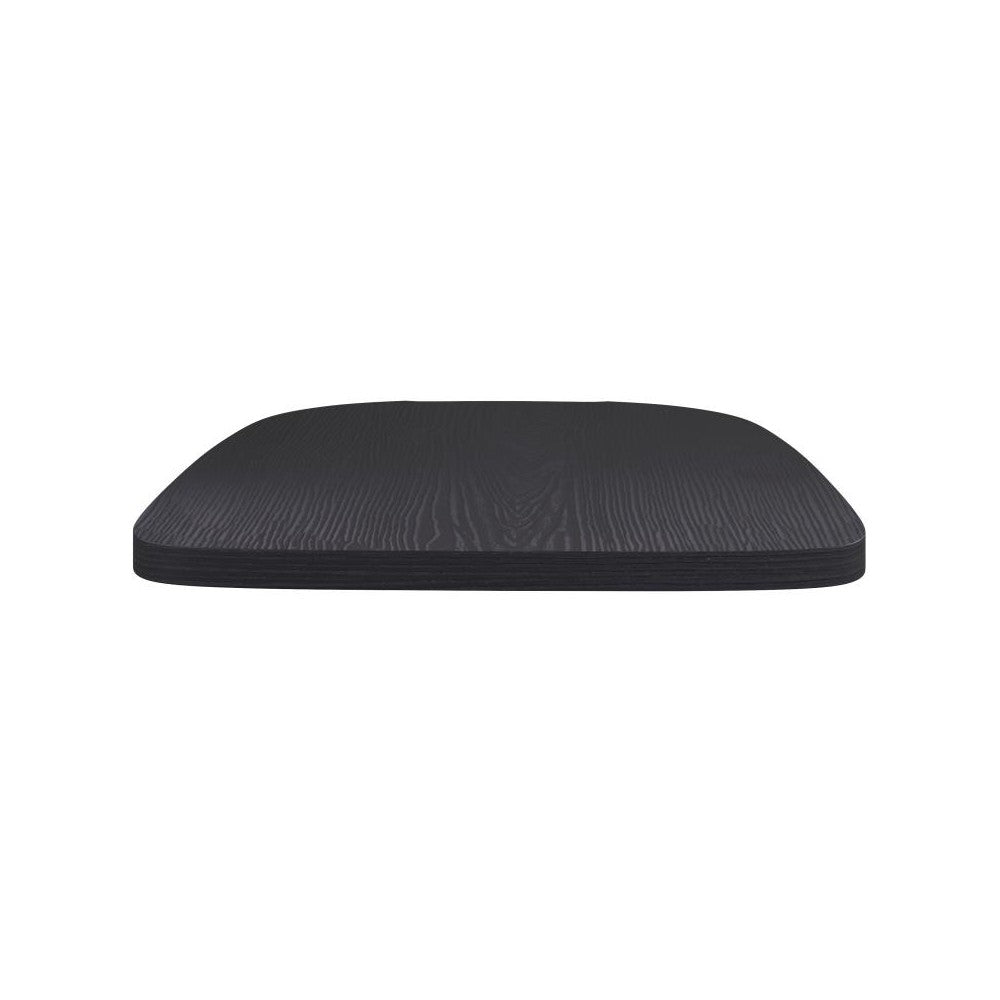 4PK Black Poly Resin Wood Square Seats