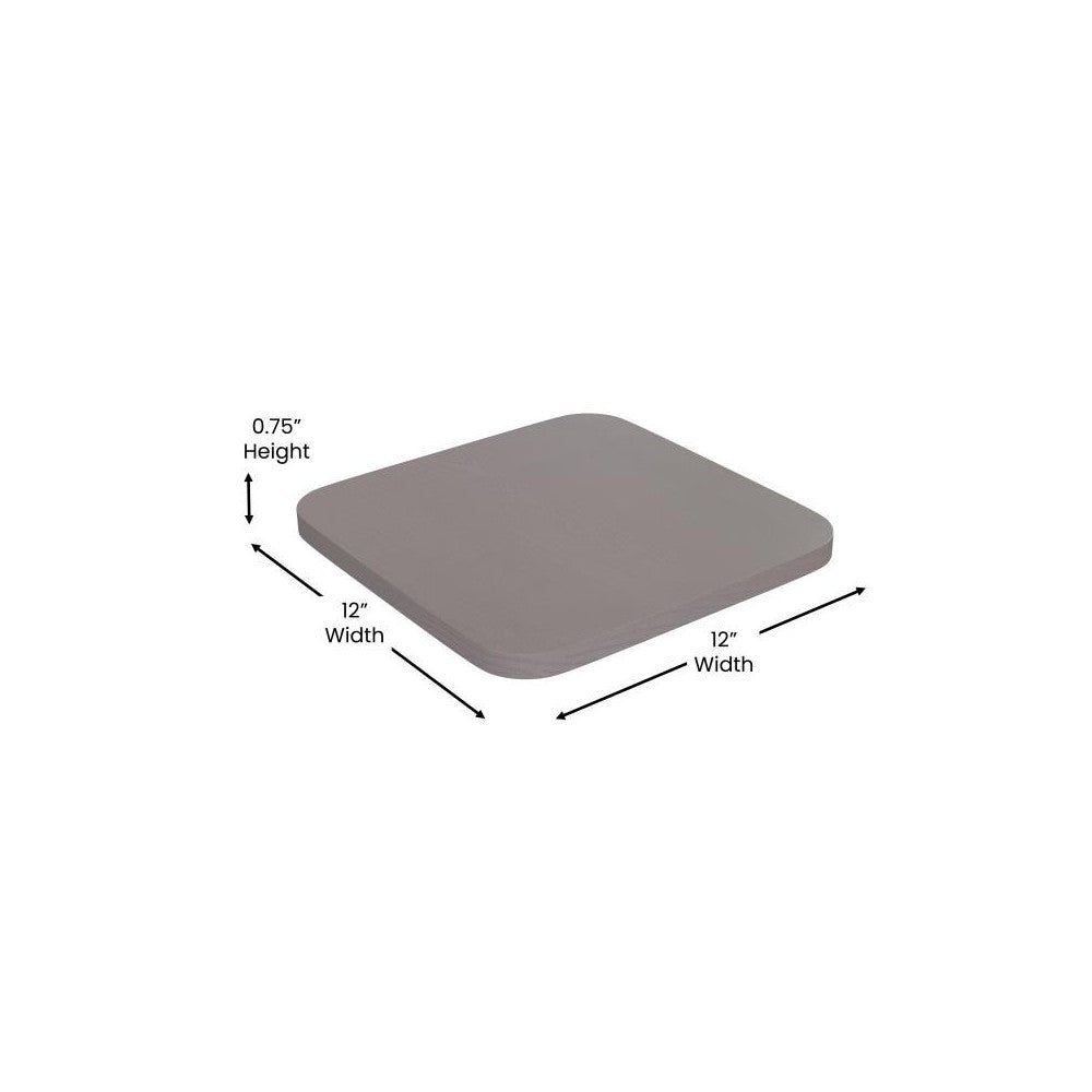 4PK Gray Poly Resin Wood Seats with Rounded Edges